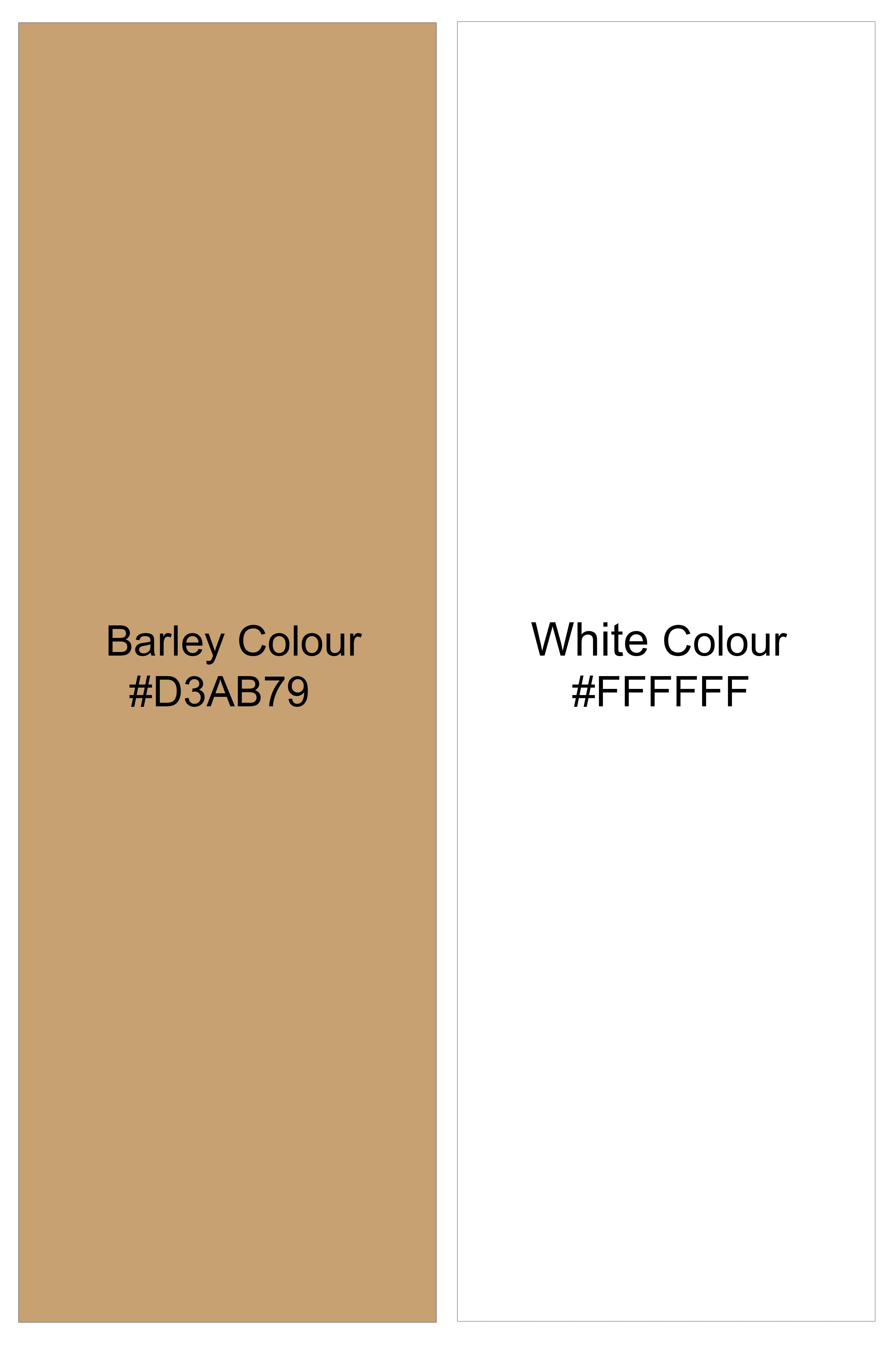 Rustiq-Barley Brown And Bright White Gingham Plaid Subtle Sheen Super Soft Premium Cotton Dress Shirt