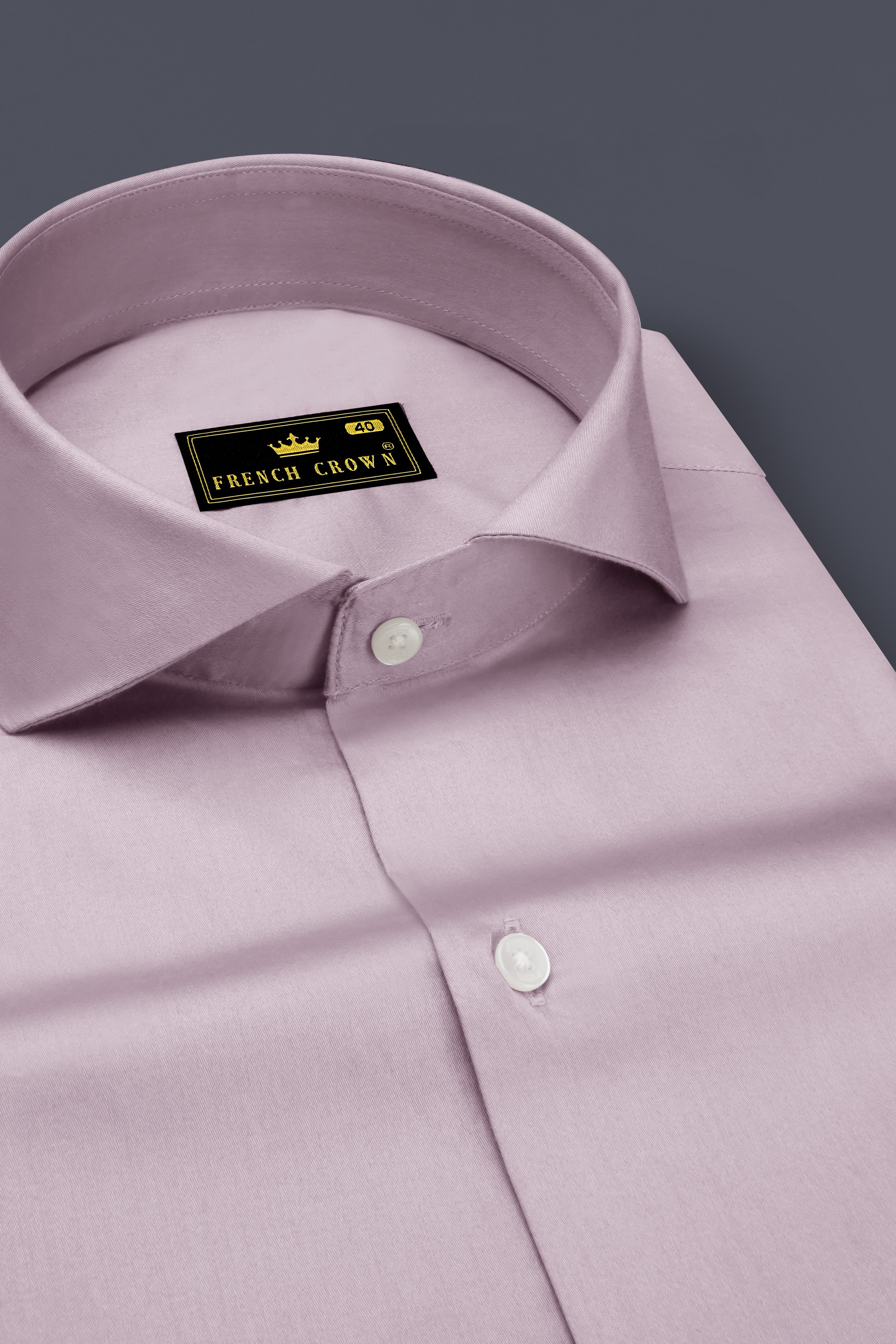 Coutaro-Plum Pink Subtle Sheen Super Soft Premium Cotton Cut Away Collar Dress Shirt