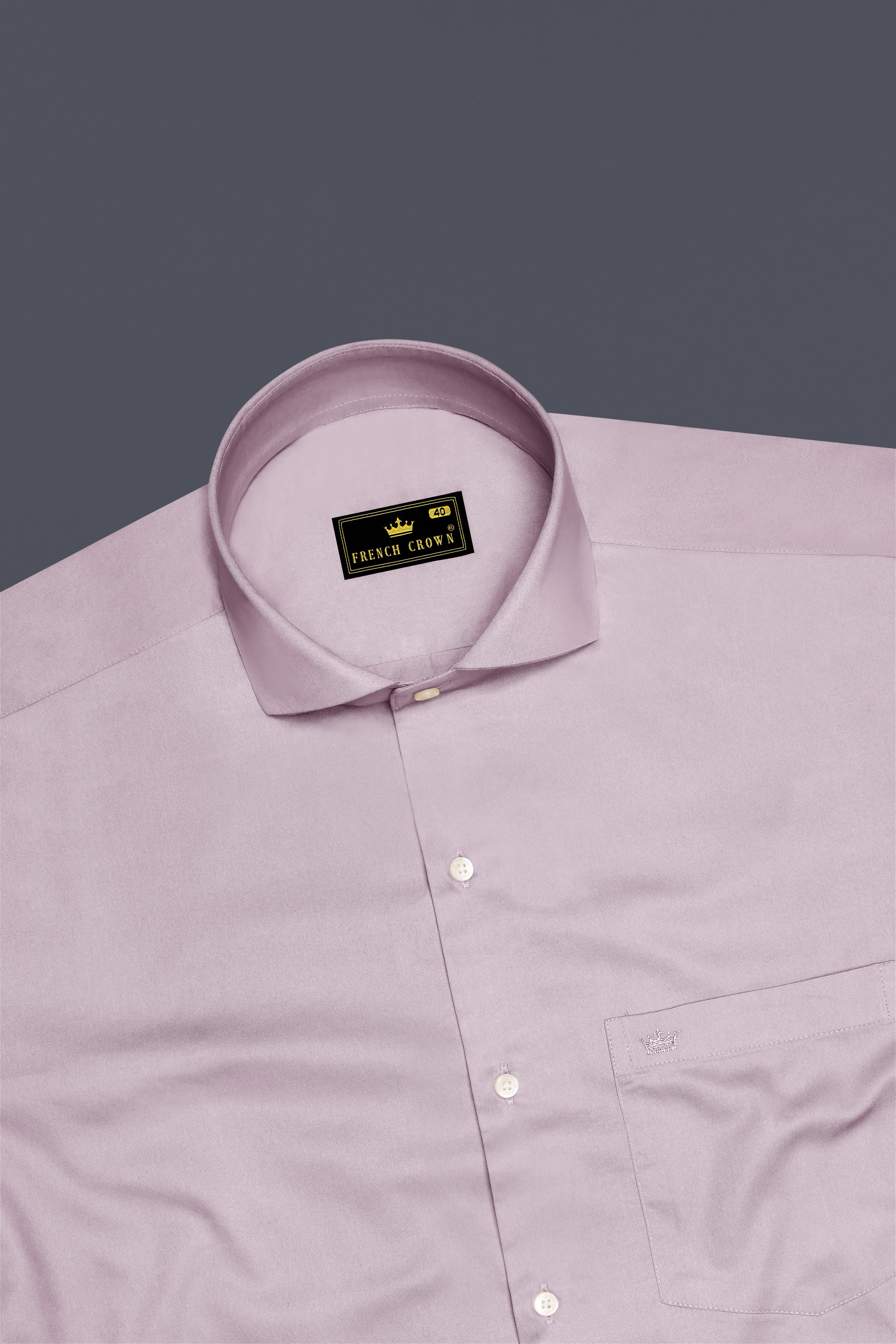 Coutaro-Plum Pink Subtle Sheen Super Soft Premium Cotton Cut Away Collar Dress Shirt