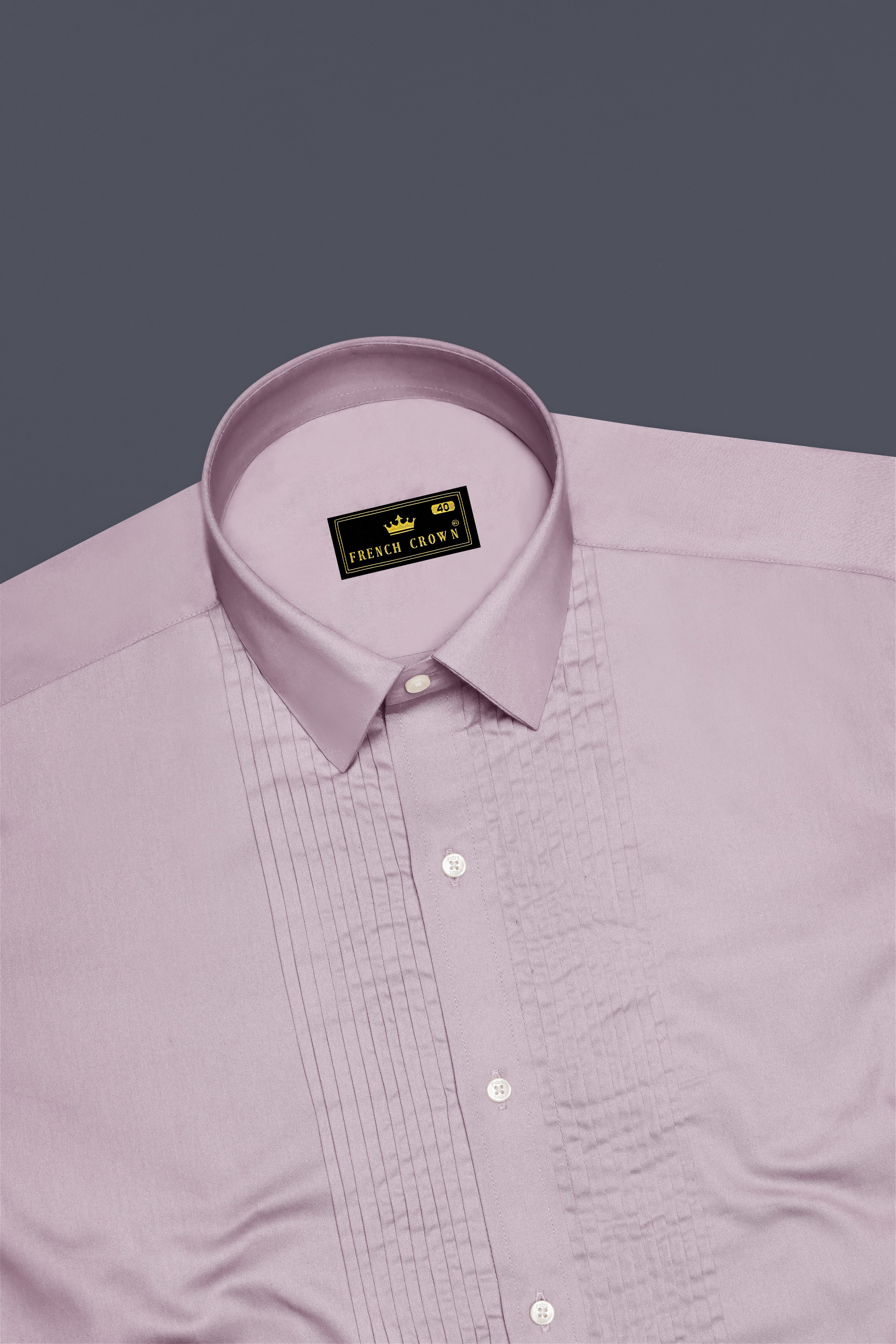 Coutaro-Plum Pink Subtle Sheen Super Soft Premium Cotton Tuxedo Dress Shirt