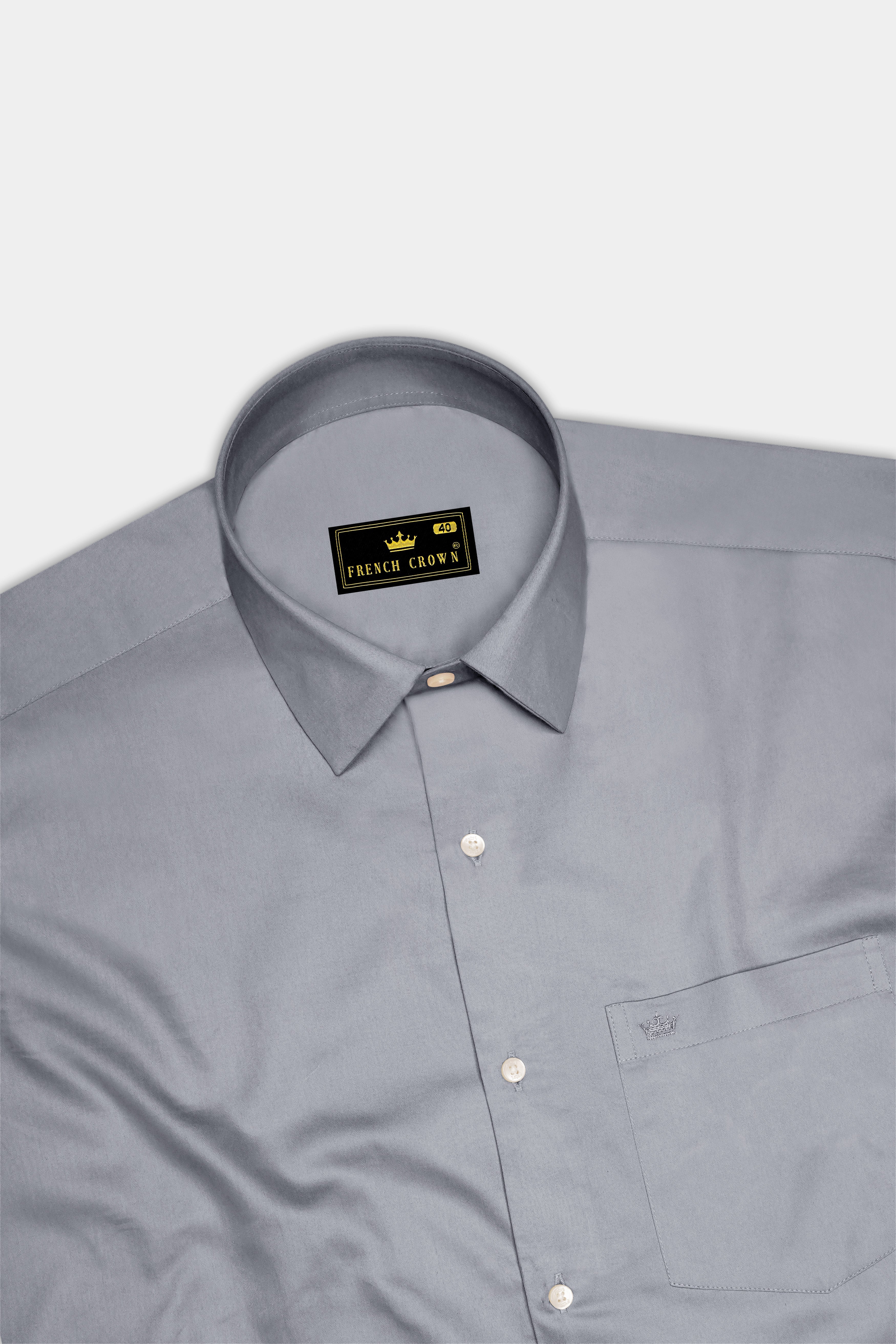 Grisoro-Slate Gray Subtle Sheen Super Soft Premium Cotton Dress Shirt