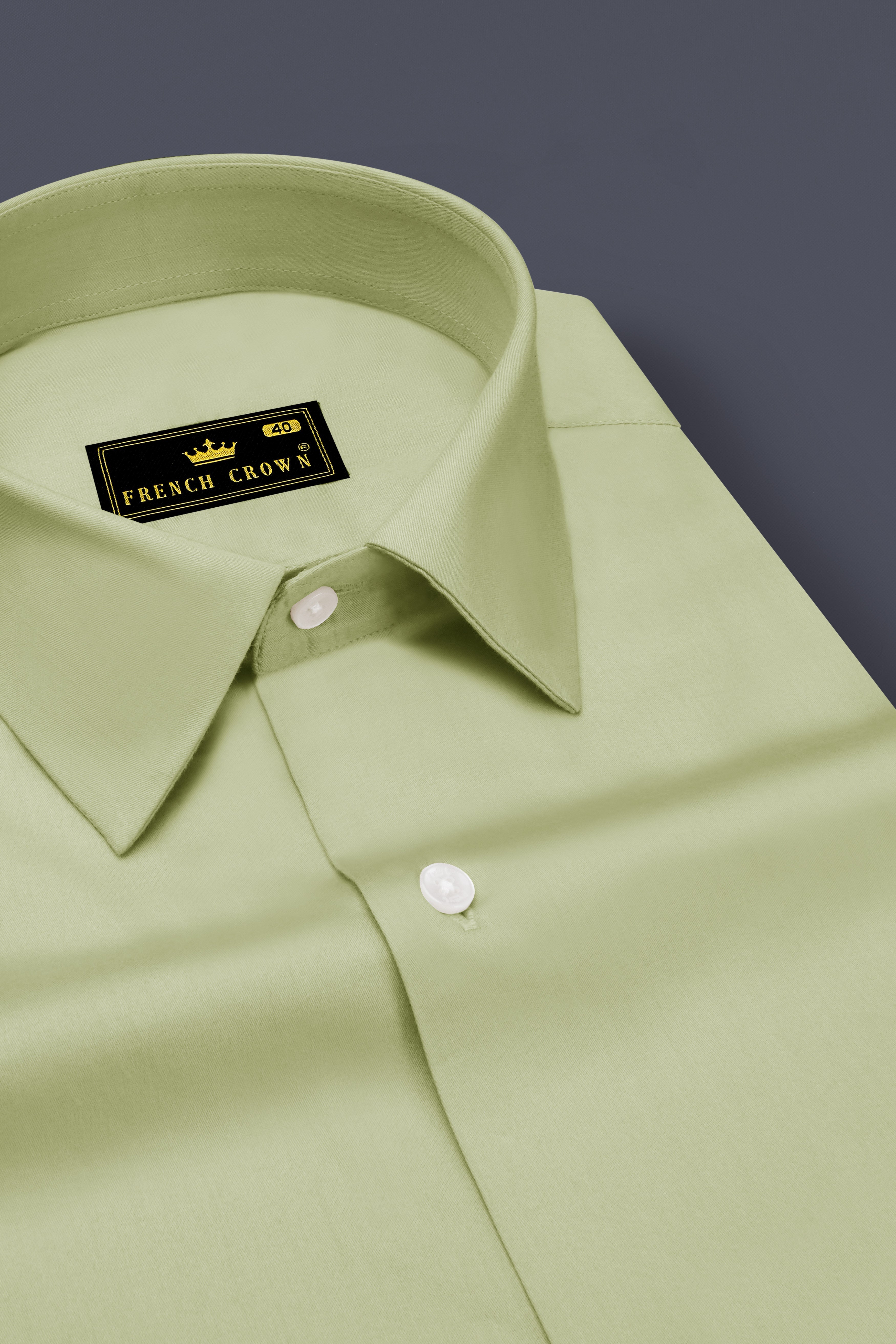 Florvoro-Thistle Green Subtle Sheen Super Soft Premium Cotton Dress Shirt