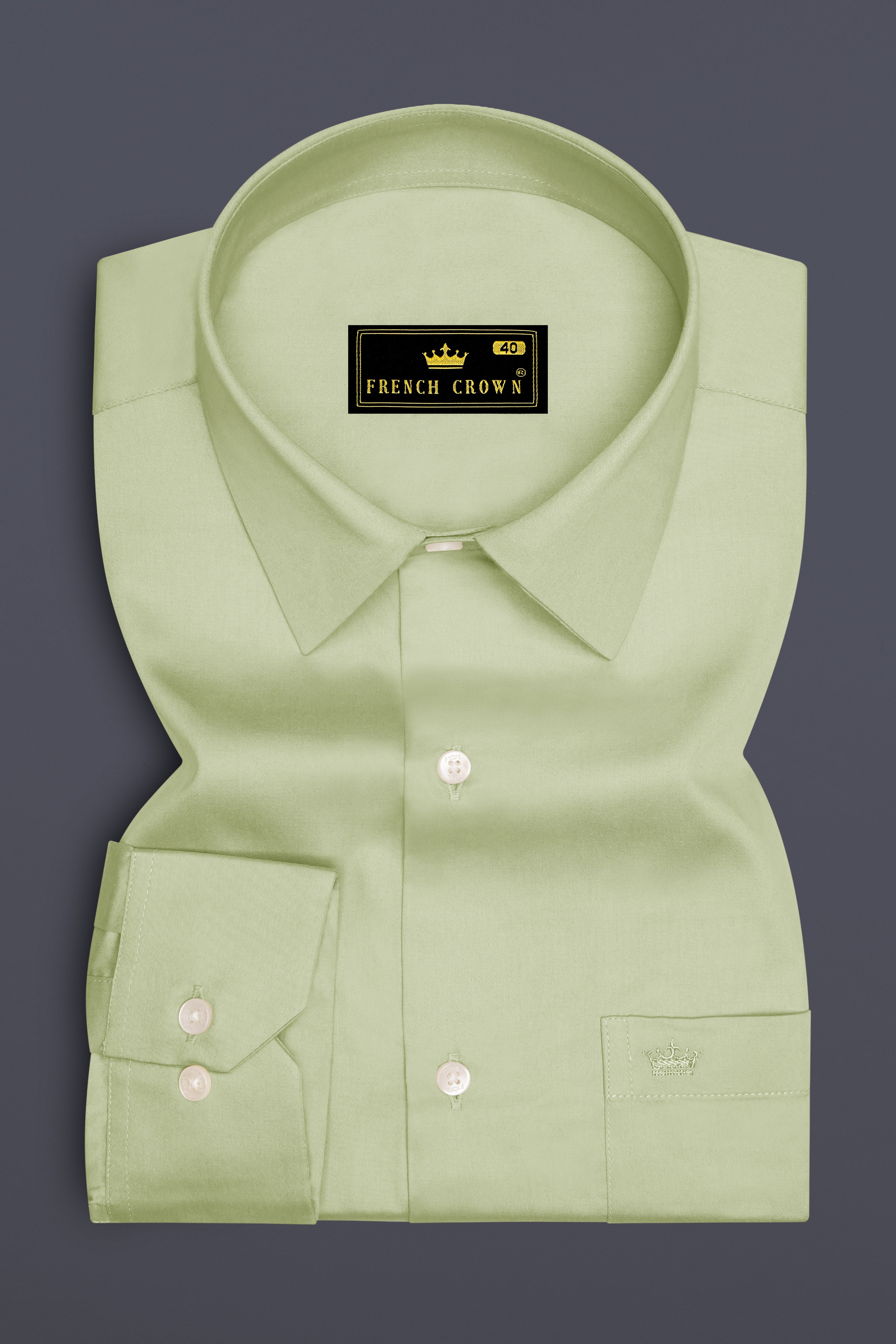 Florvoro-Thistle Green Subtle Sheen Super Soft Premium Cotton Dress Shirt