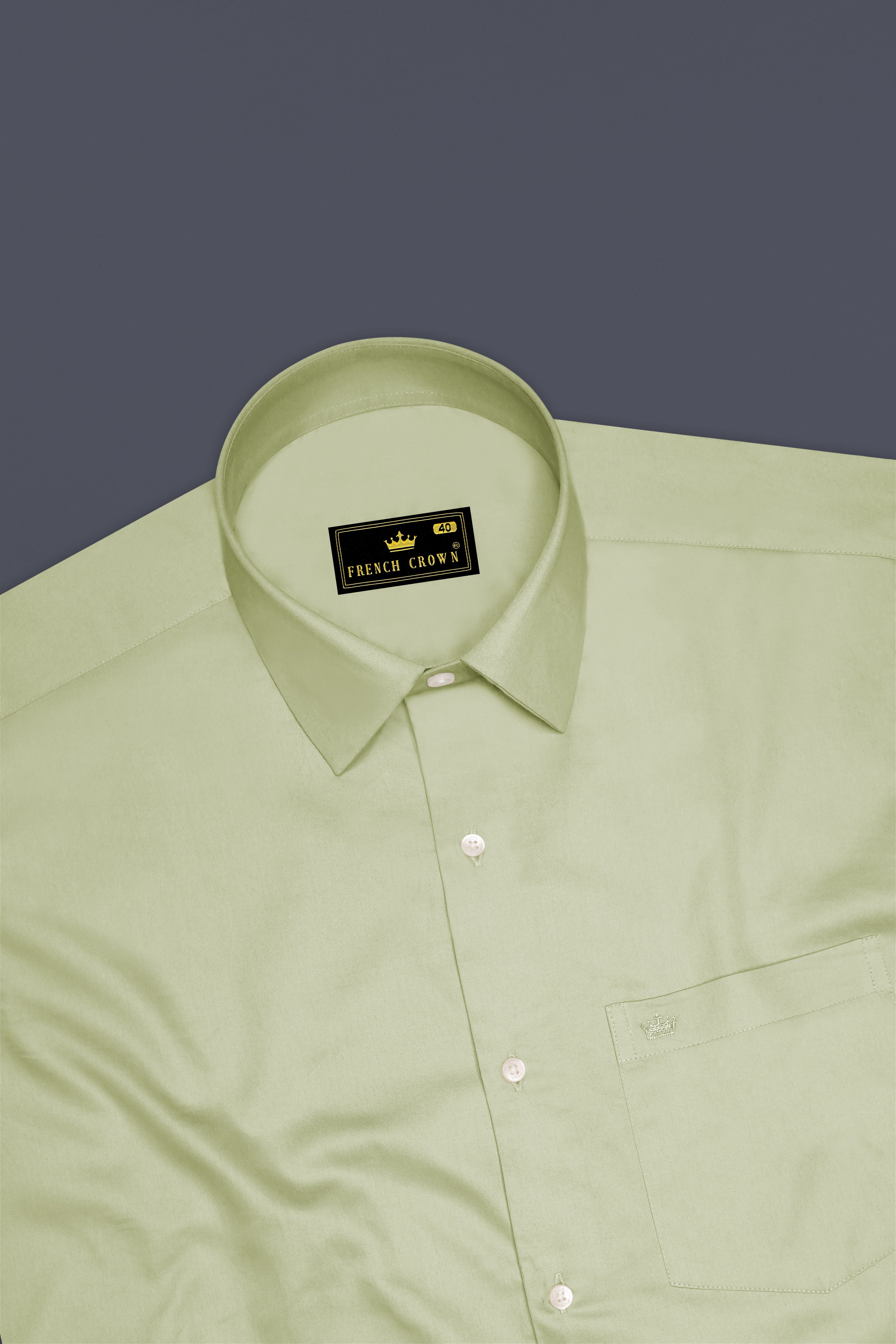 Florvoro-Thistle Green Subtle Sheen Super Soft Premium Cotton Dress Shirt