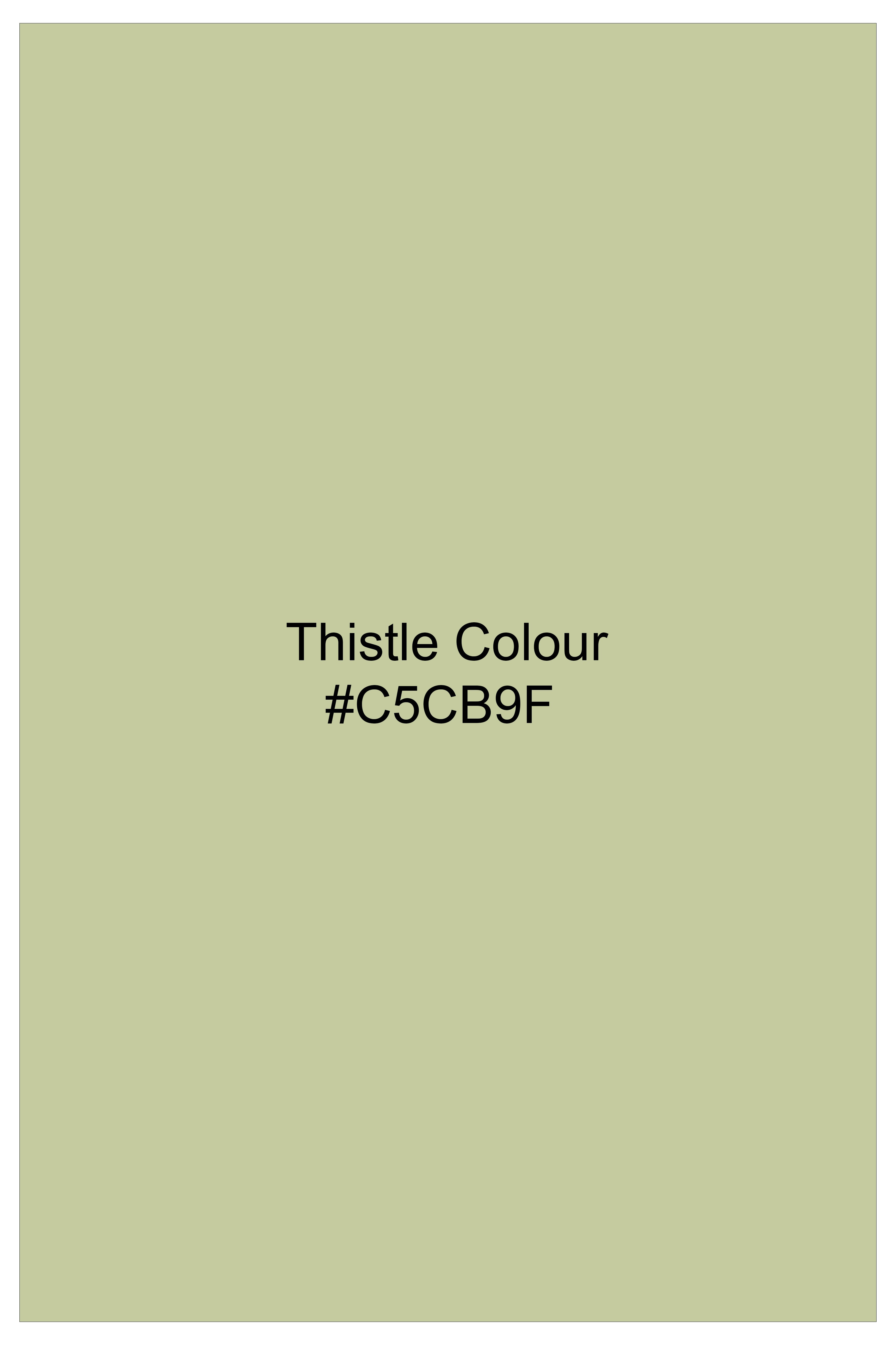 Florvoro-Thistle Green Subtle Sheen Super Soft Premium Cotton Mandarin Dress Shirt