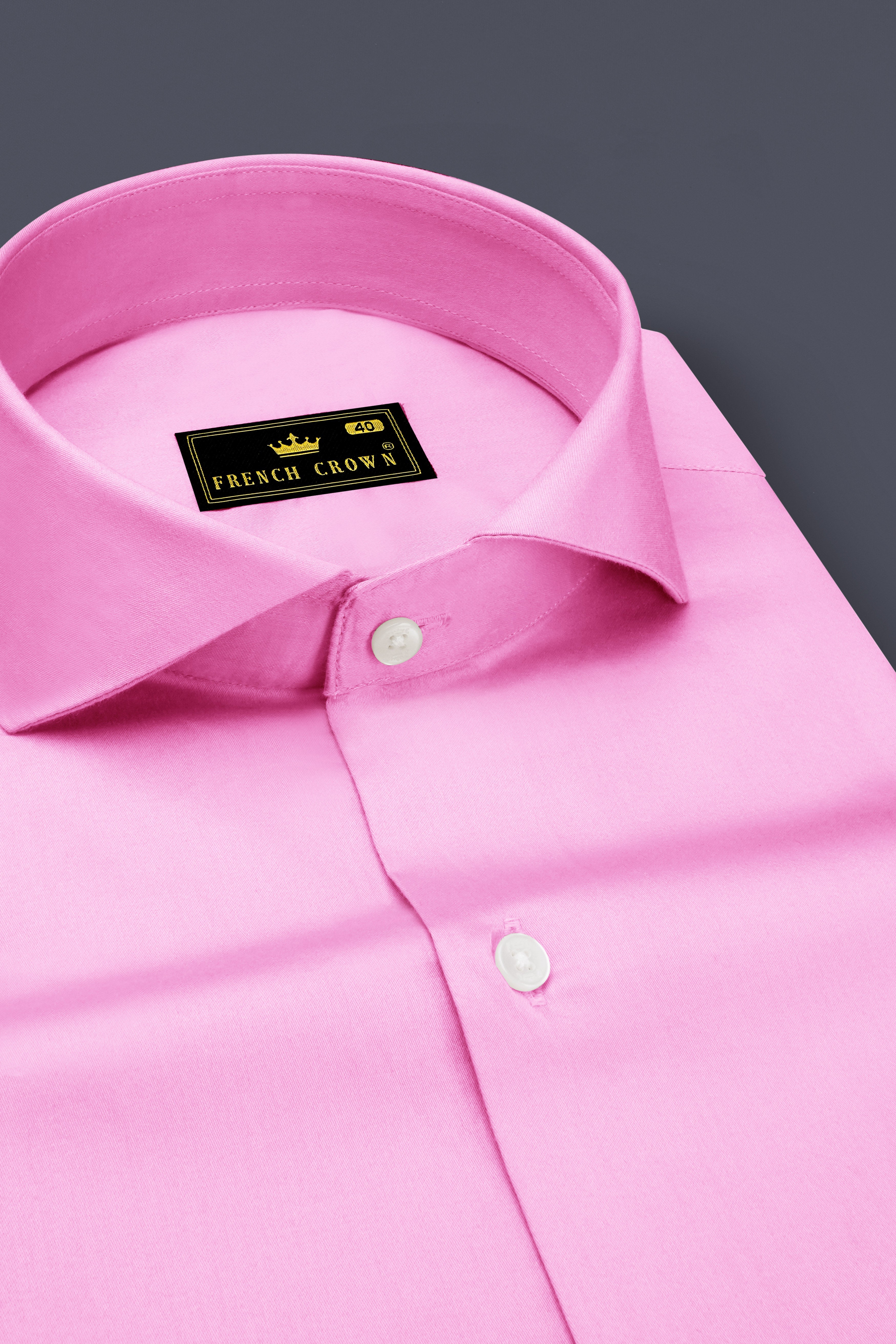 Blushoro-Illusion Pink Subtle Sheen Super Soft Premium Cotton Cut Away Collar Dress Shirt