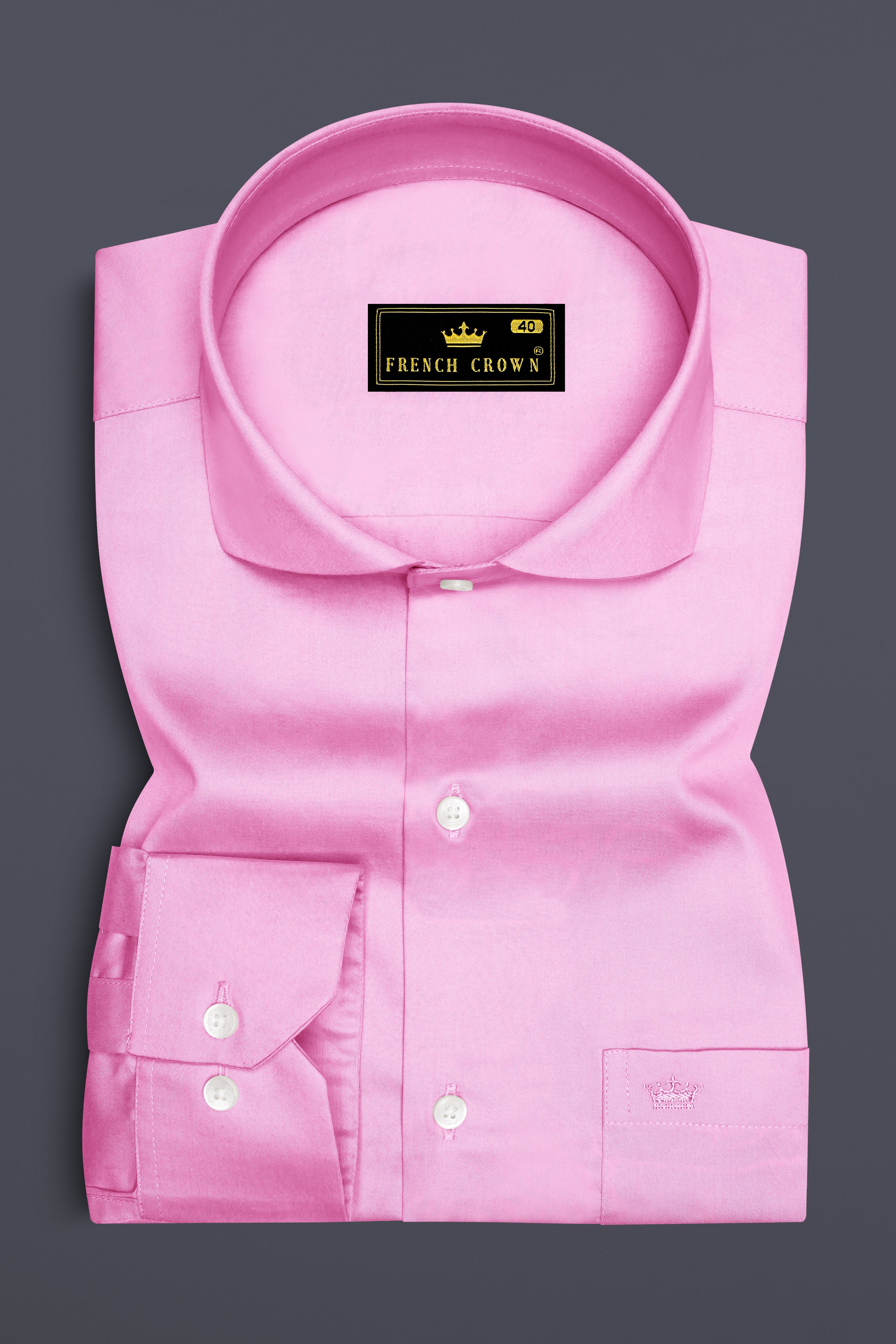 Blushoro-Illusion Pink Subtle Sheen Super Soft Premium Cotton Cut Away Collar Dress Shirt