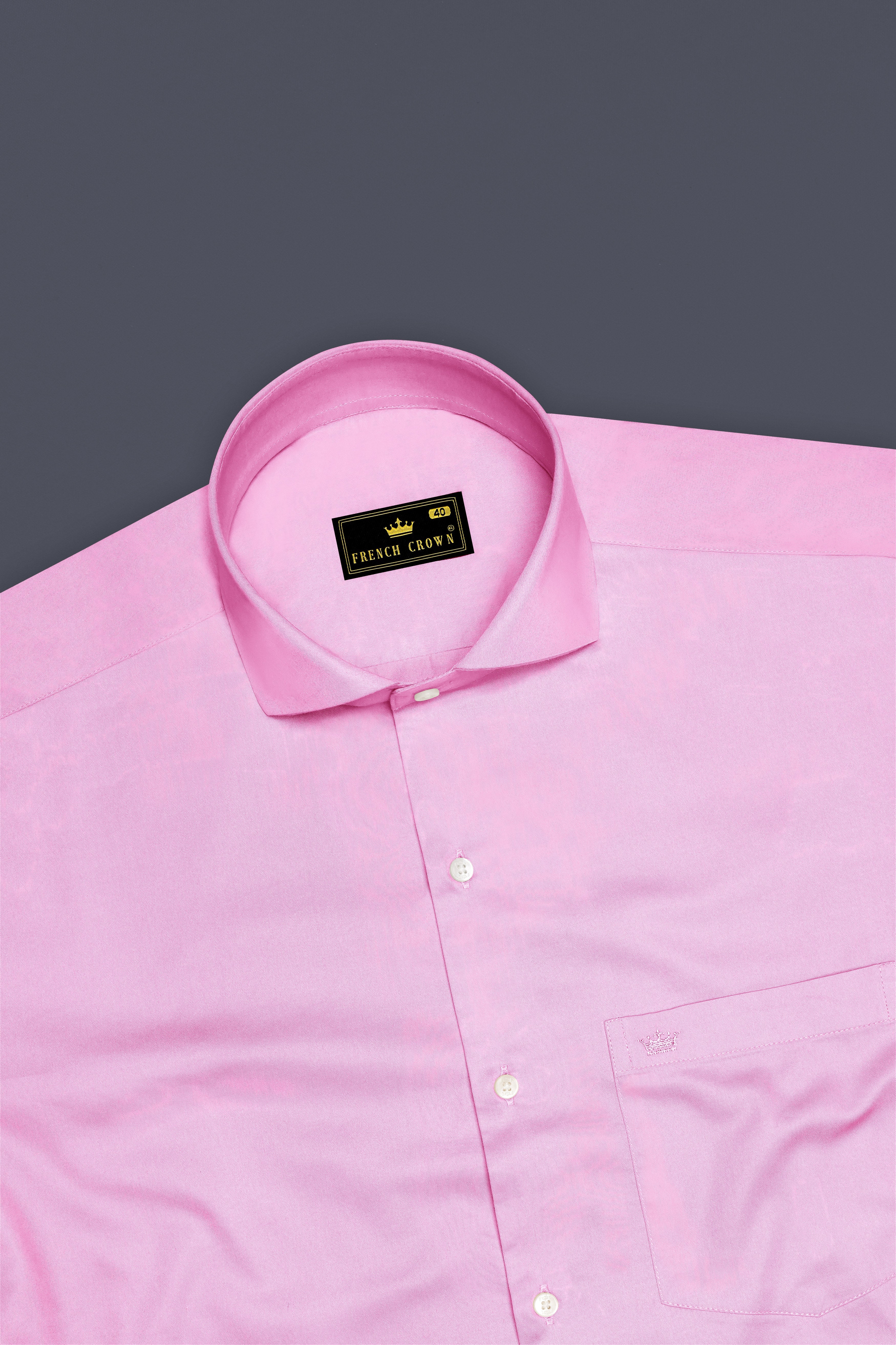 Blushoro-Illusion Pink Subtle Sheen Super Soft Premium Cotton Cut Away Collar Dress Shirt
