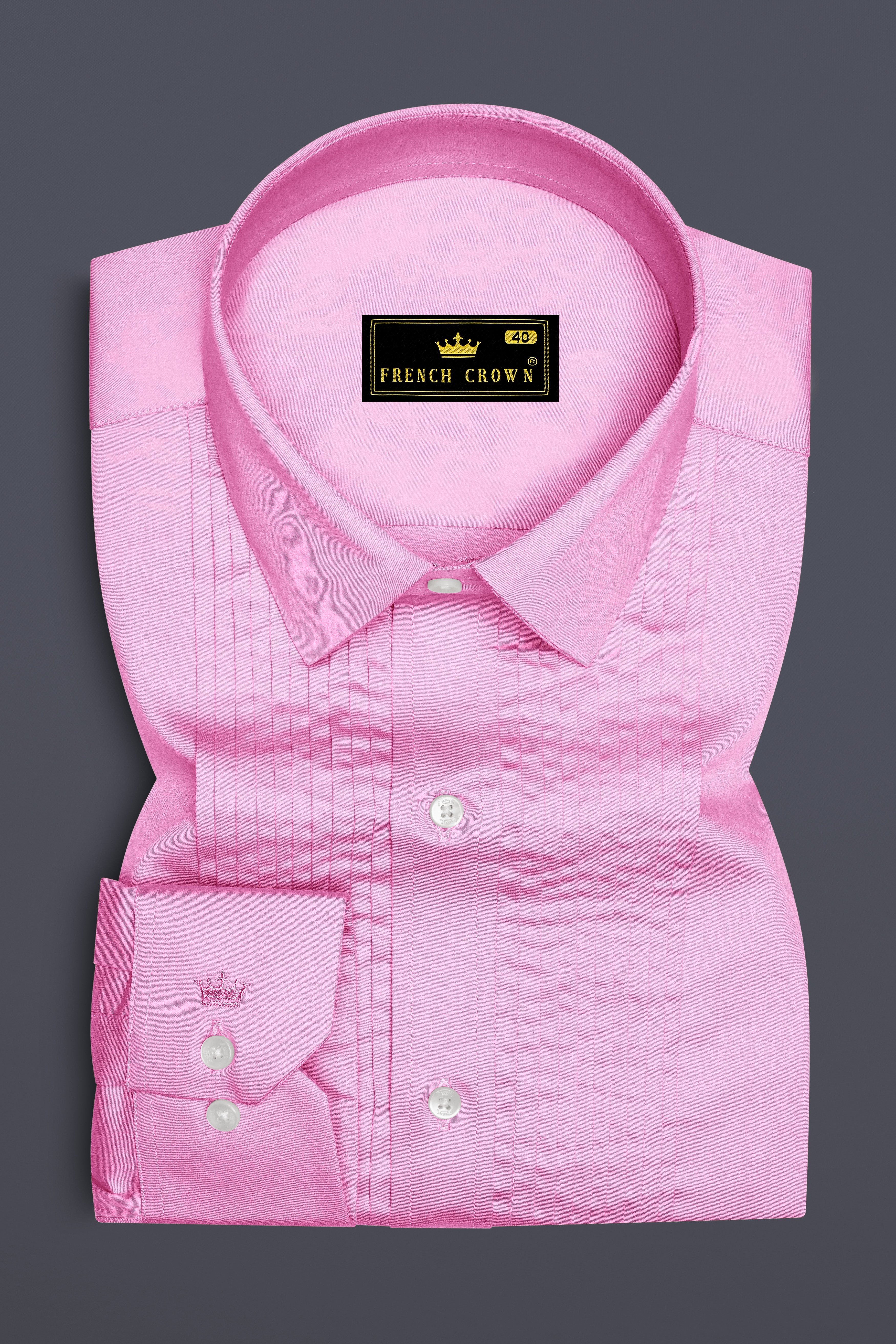 Blushoro-Illusion Pink Subtle Sheen Super Soft Premium Cotton Tuxedo Dress Shirt