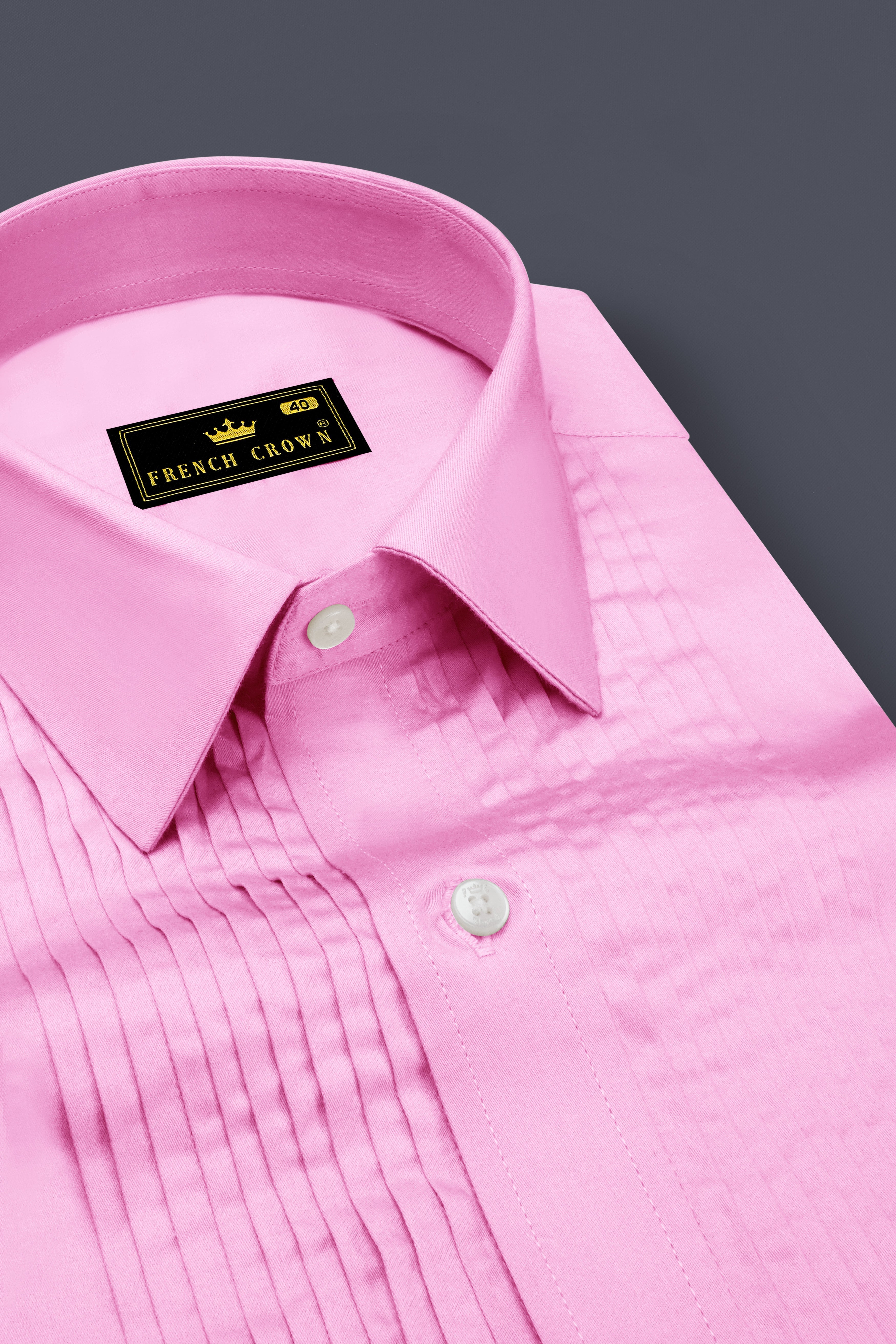 Blushoro-Illusion Pink Subtle Sheen Super Soft Premium Cotton Tuxedo Dress Shirt