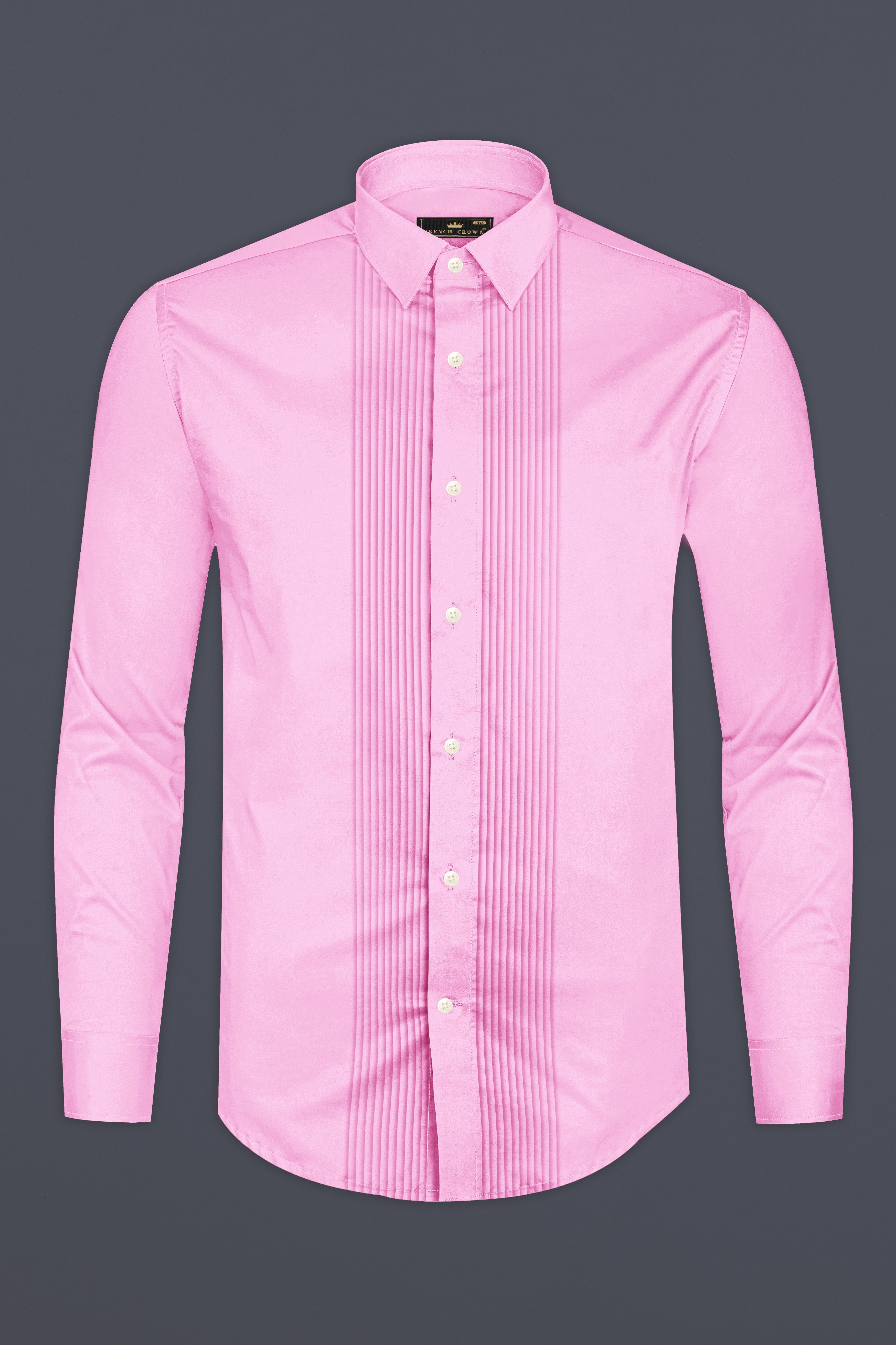 Blushoro-Illusion Pink Subtle Sheen Super Soft Premium Cotton Tuxedo Dress Shirt