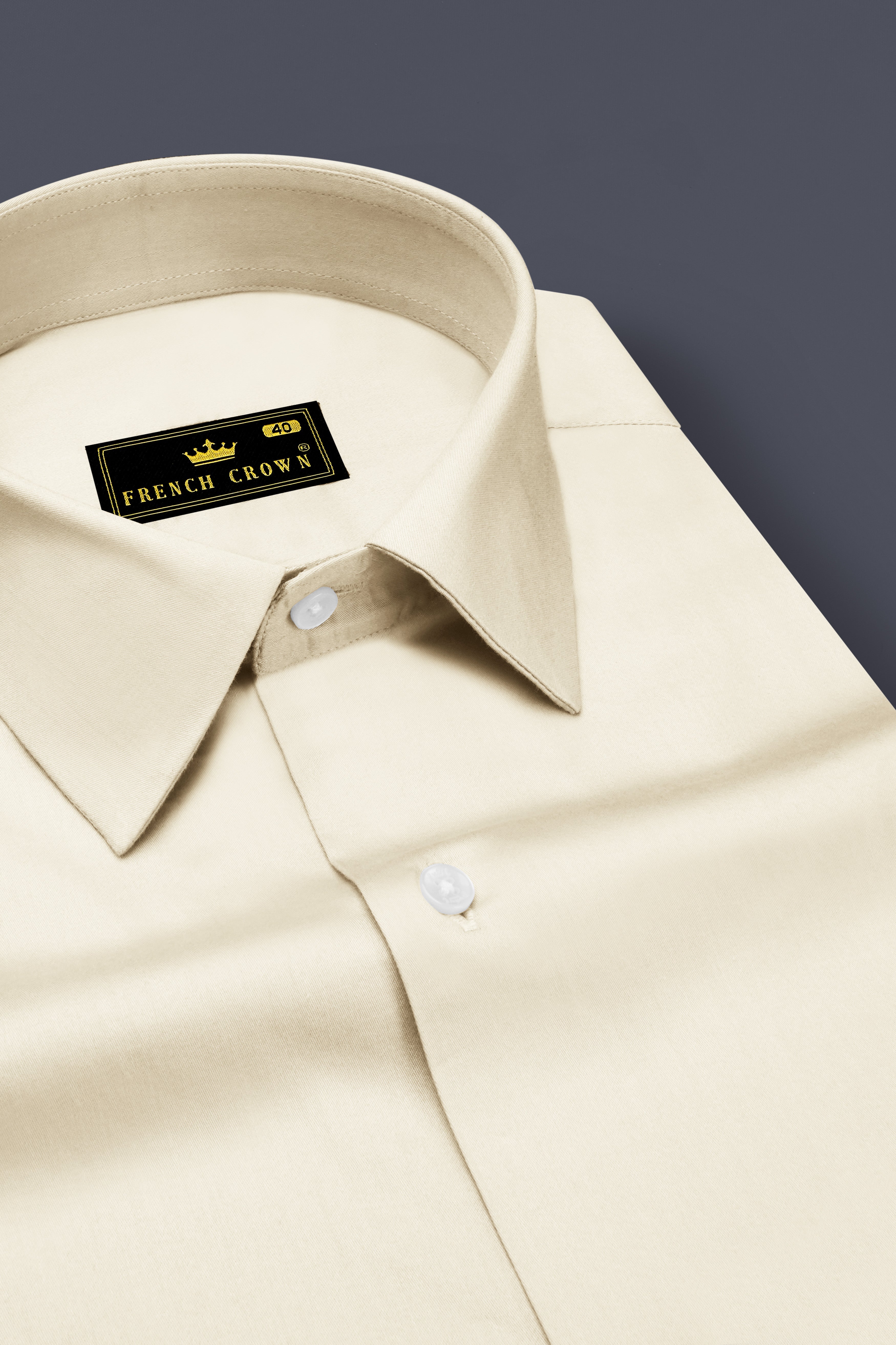 Ivoro-Cornsilk Cream Subtle Sheen Super Soft Premium Cotton Dress Shirt