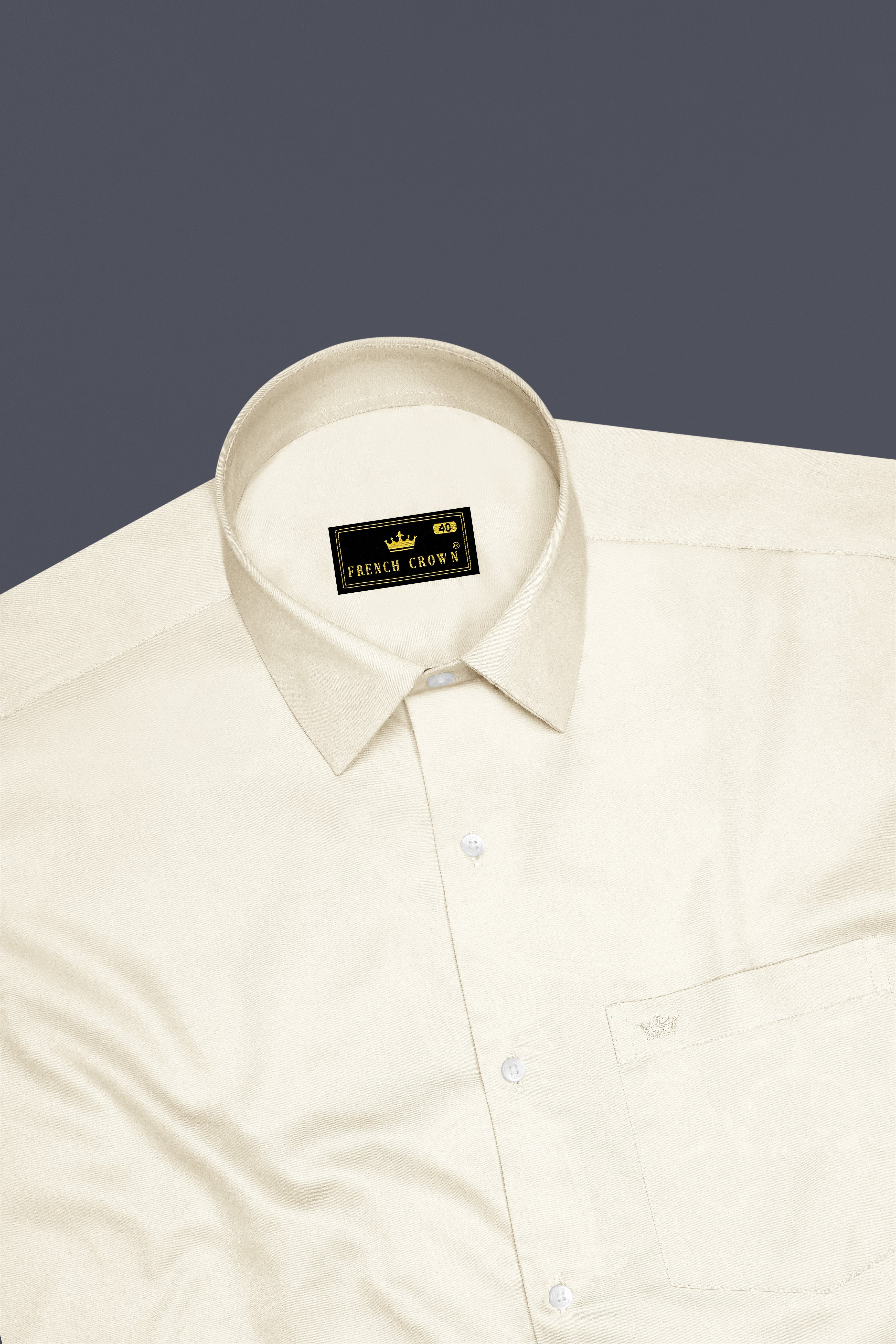 Ivoro-Cornsilk Cream Subtle Sheen Super Soft Premium Cotton Dress Shirt