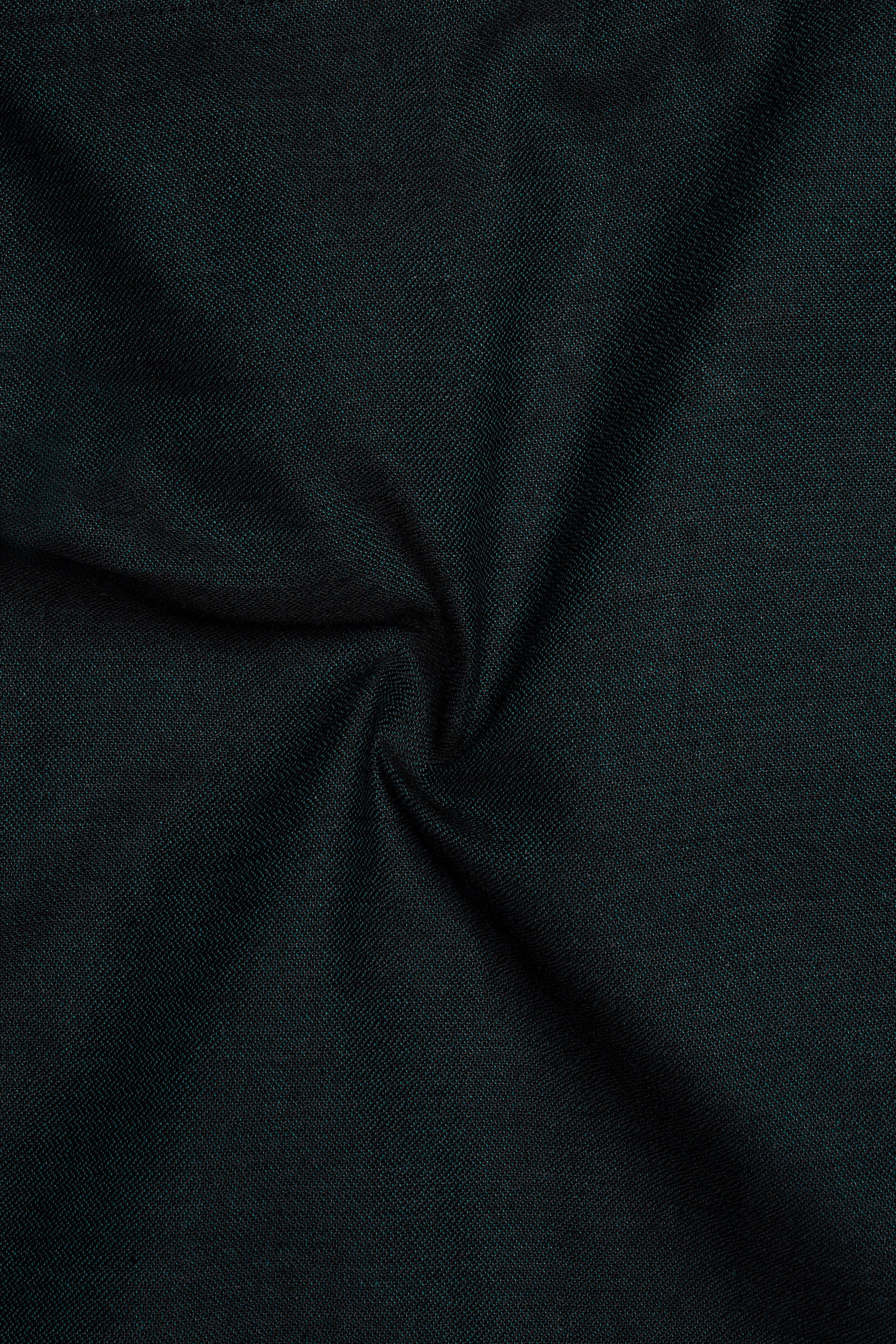 Verdoro-Racing Green Dobby Textured Premium Giza Cotton Dress Shirt