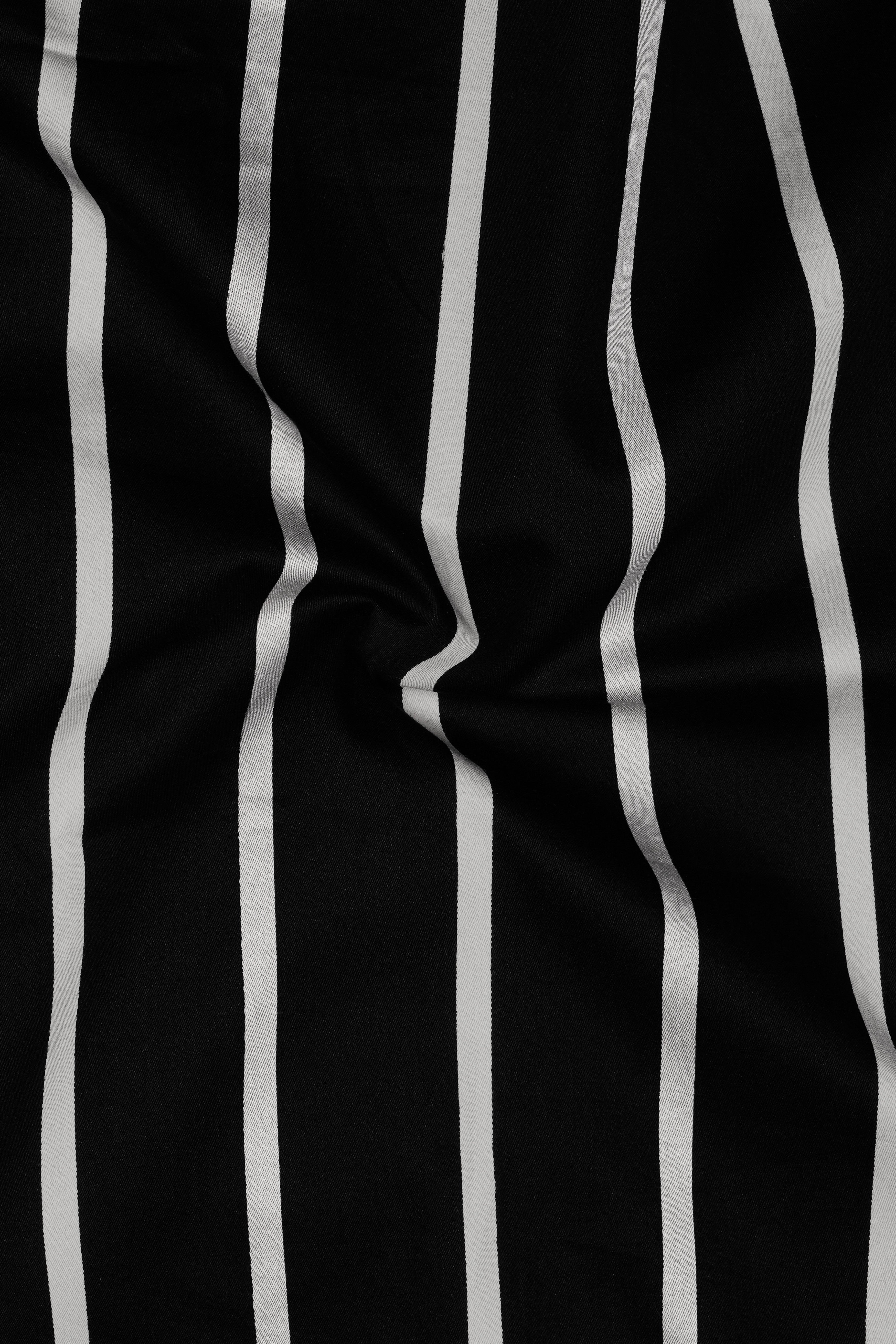 Monaro-Jade Black And Bright White Striped Subtle Sheen Super Soft Premium Cotton Semi Formal Shirt
