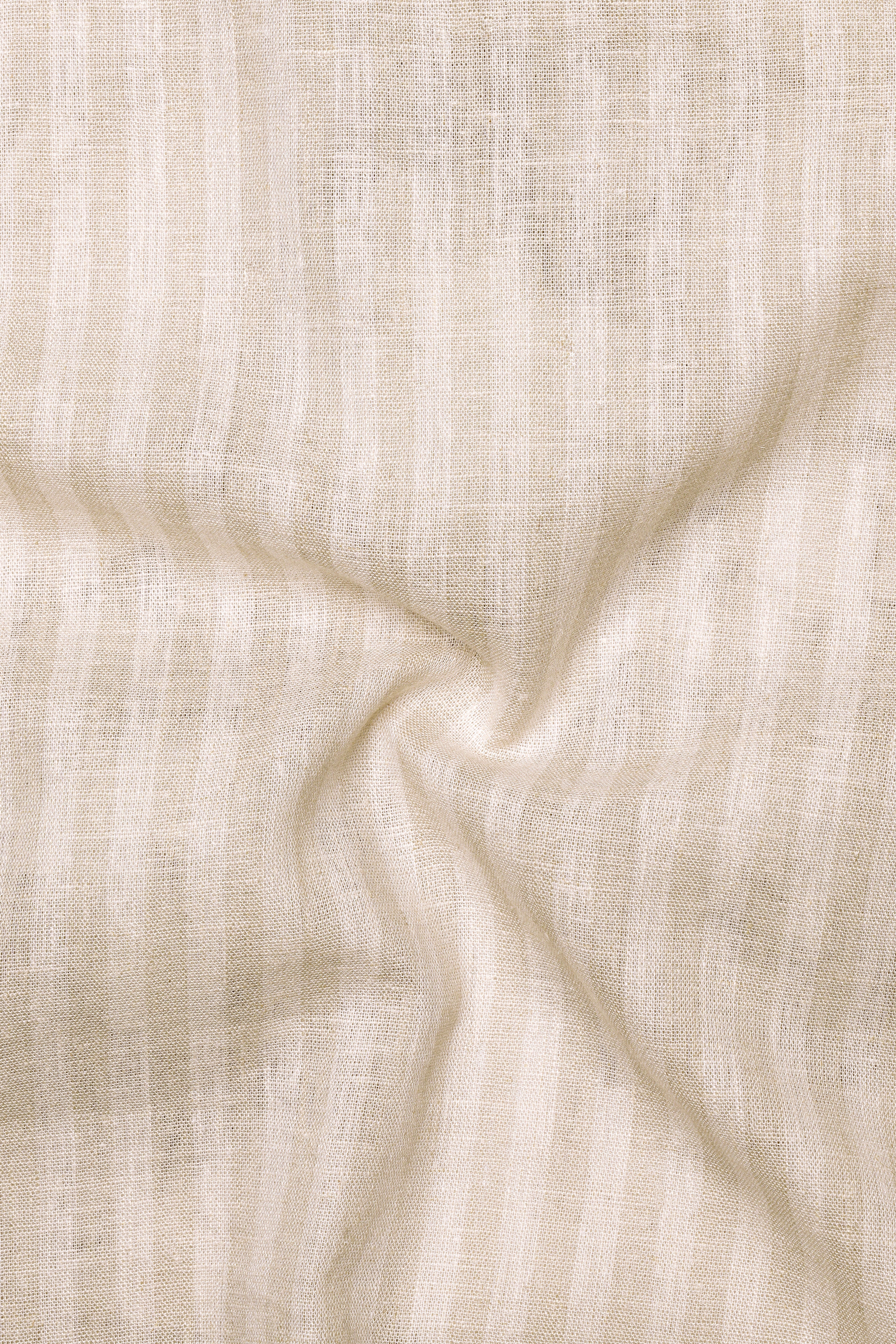 Ivoro-Vanilla Cream Striped Luxurious Linen Casual Kurta Shirt