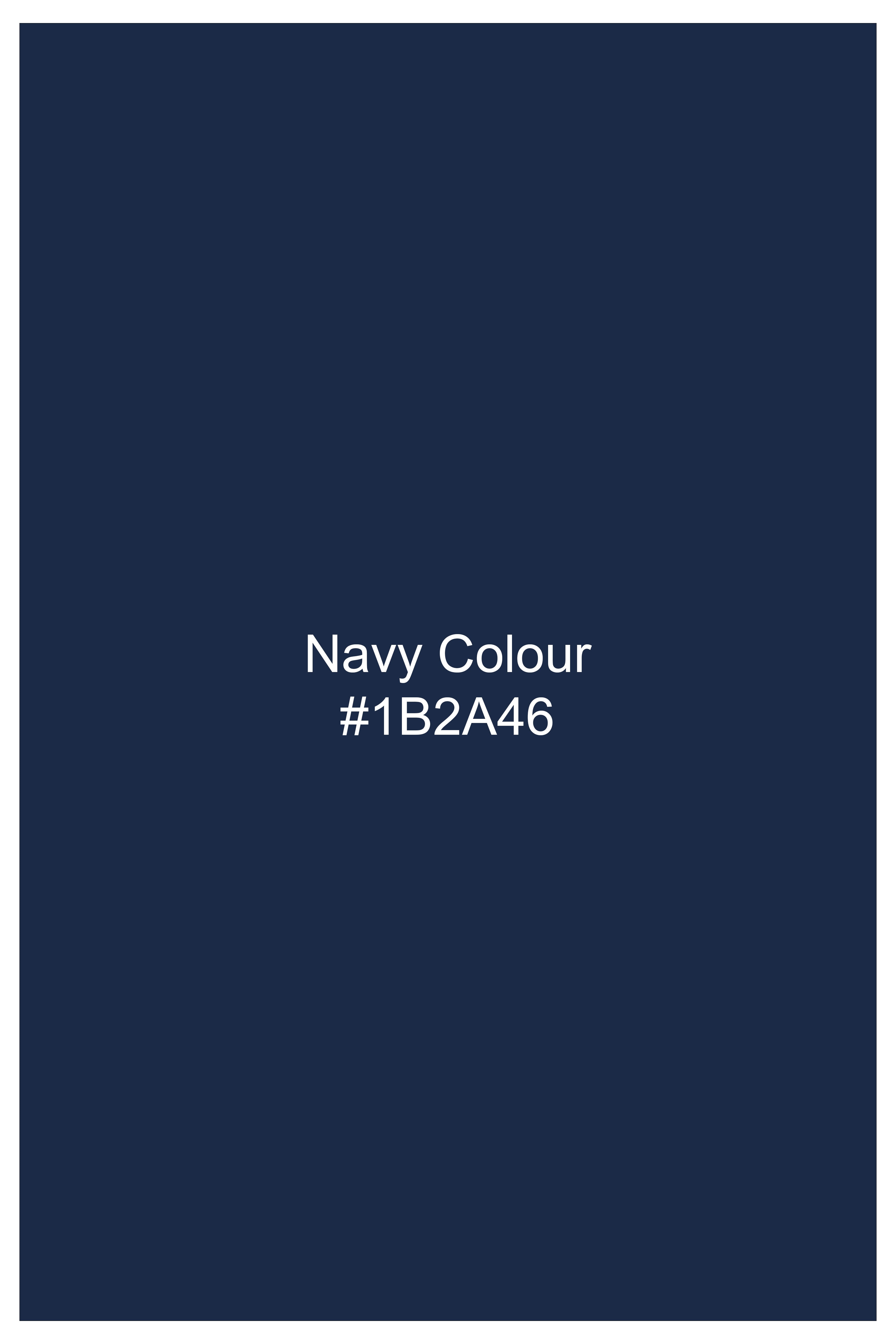 Aurenav-Navy Blue Subtle Sheen Super Soft Premium Cotton Casual Kurta Shirt