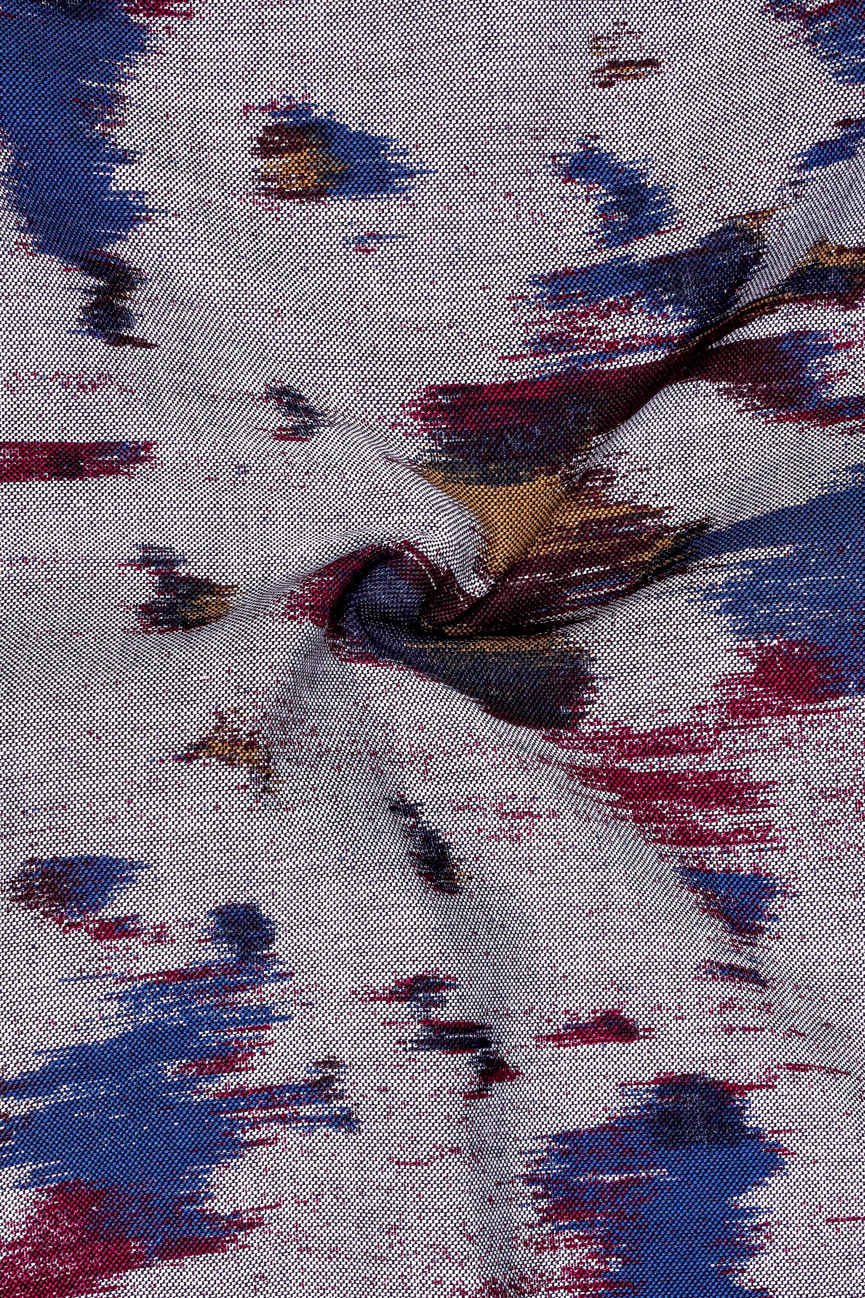 Nebulor-Mountain Mist Gray And San Juan Blue Printed Oxford Premium Cotton Casual Kurta Shirt