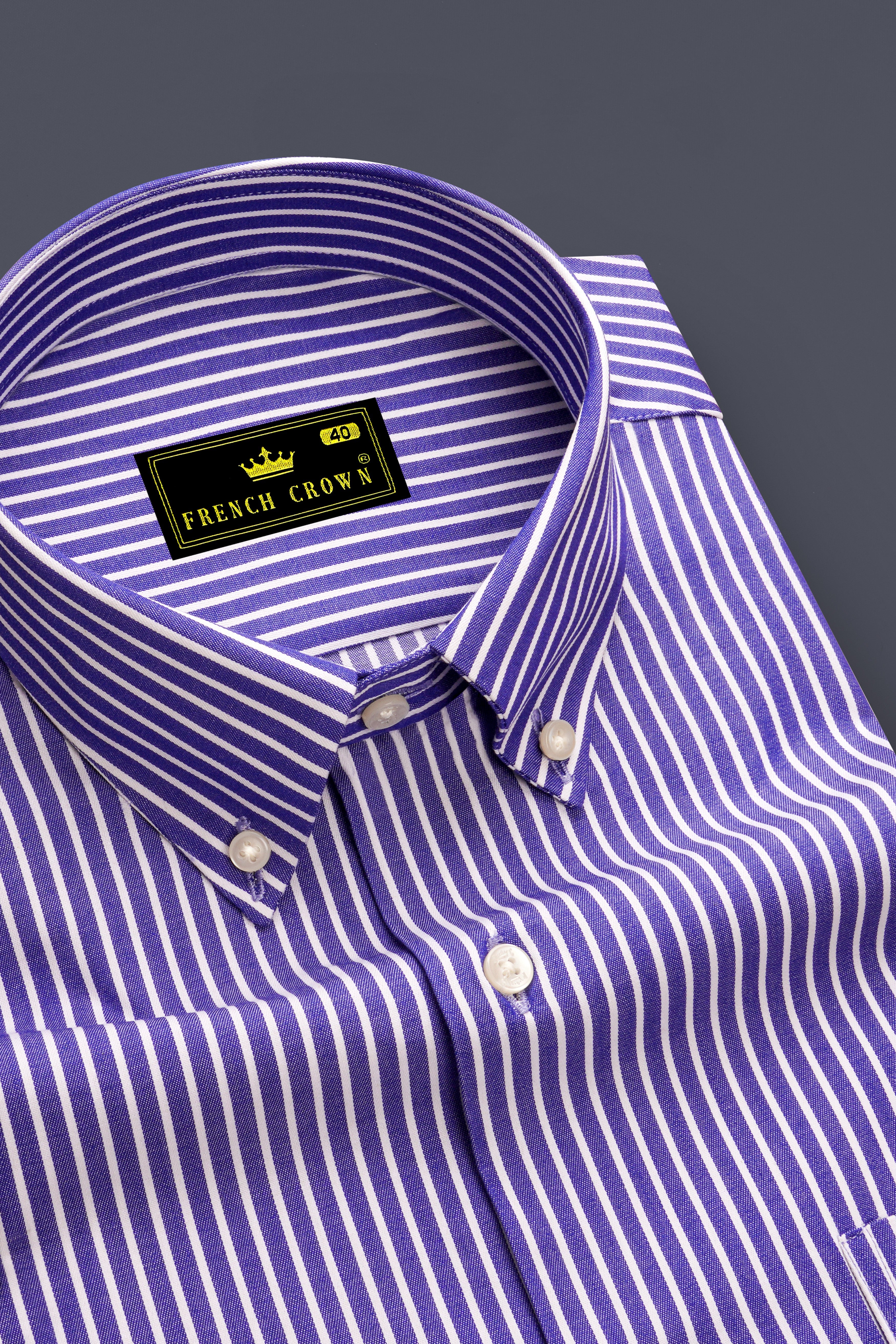 Violoro-Jacarta Purple And Bright White striped Super Soft Premium Cotton Dress Shirt