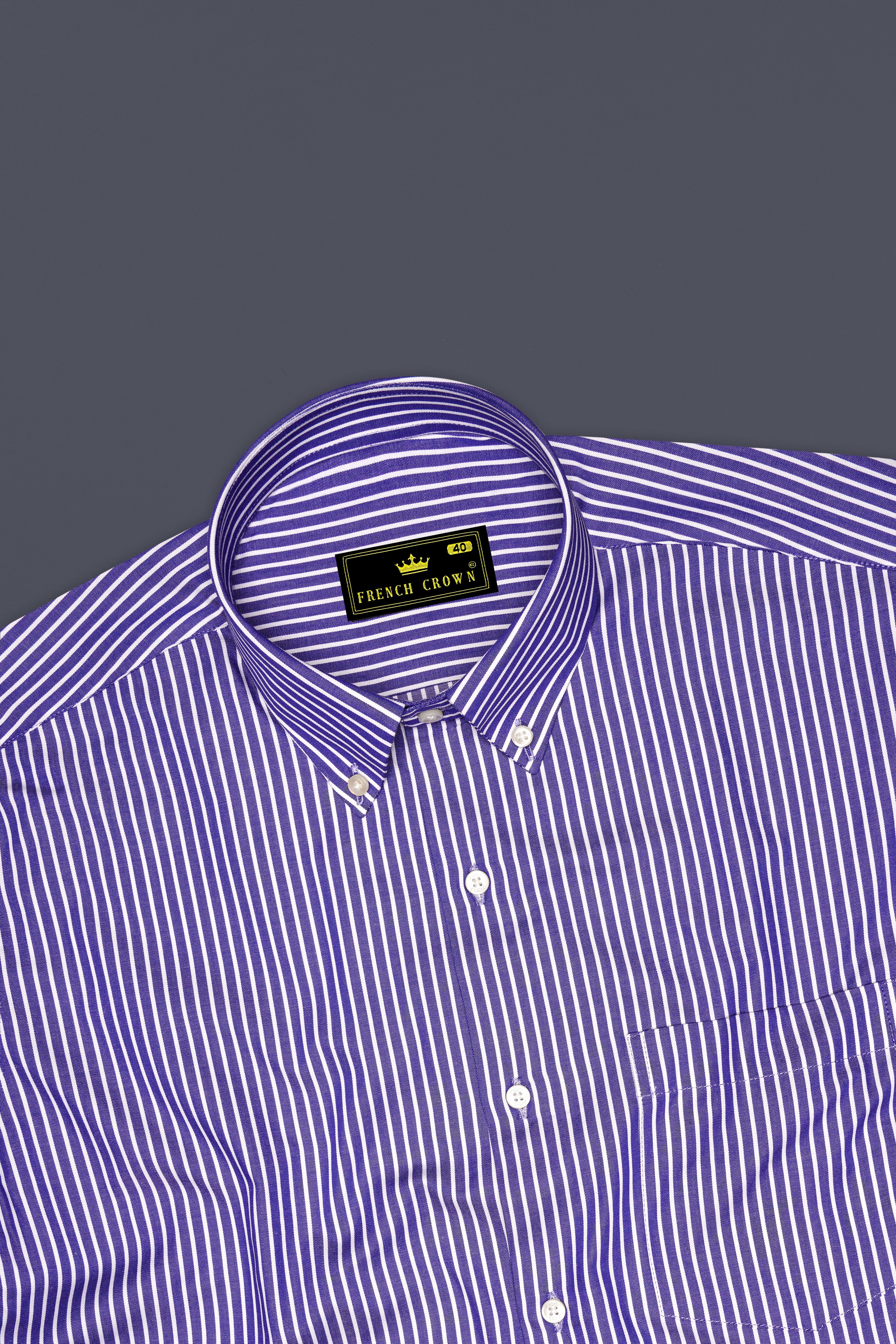 Violoro-Jacarta Purple And Bright White striped Super Soft Premium Cotton Dress Shirt