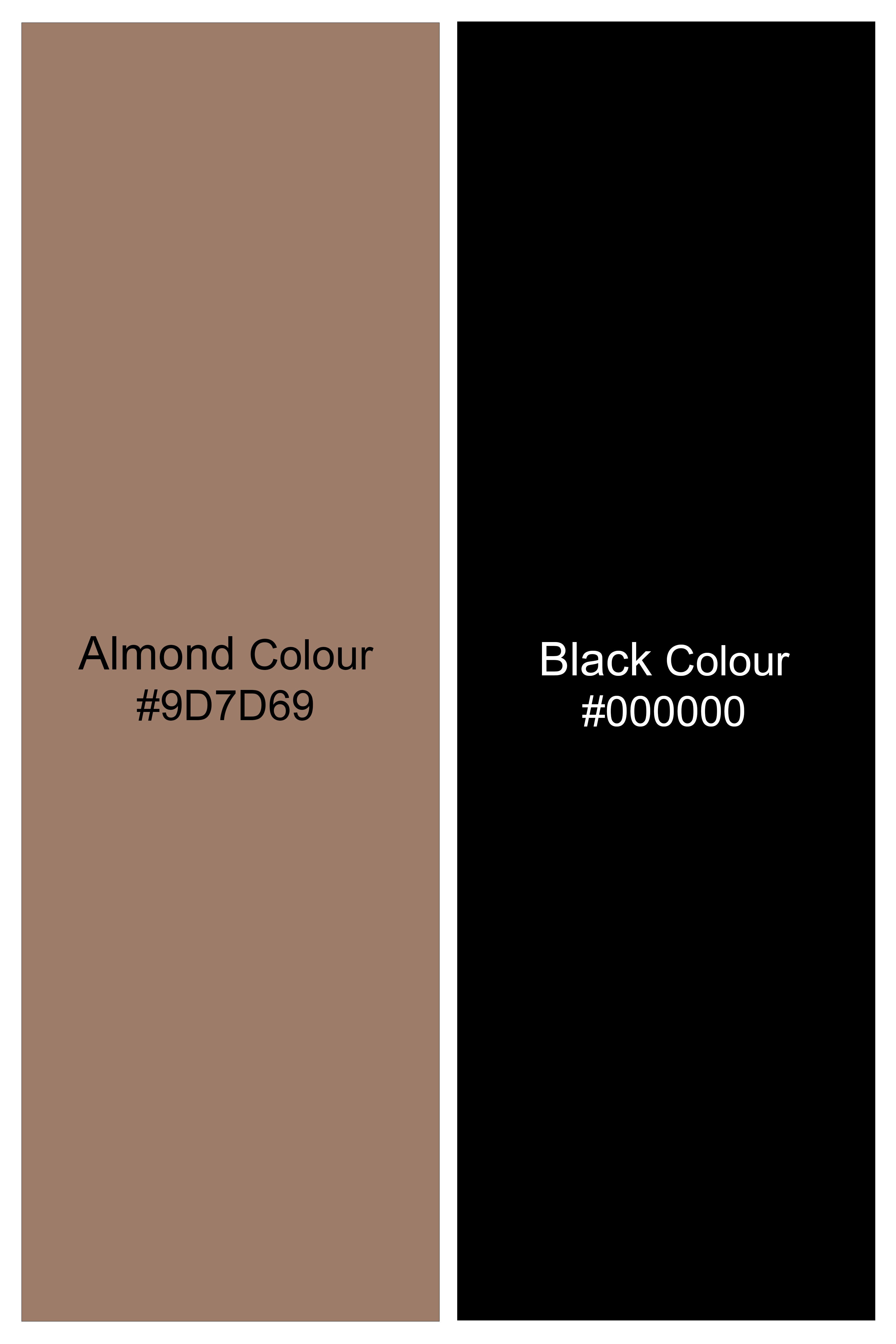 Noctalm-Almond Brown And Jade Black Striped Super Soft Tencel Casual Kurta Shirt