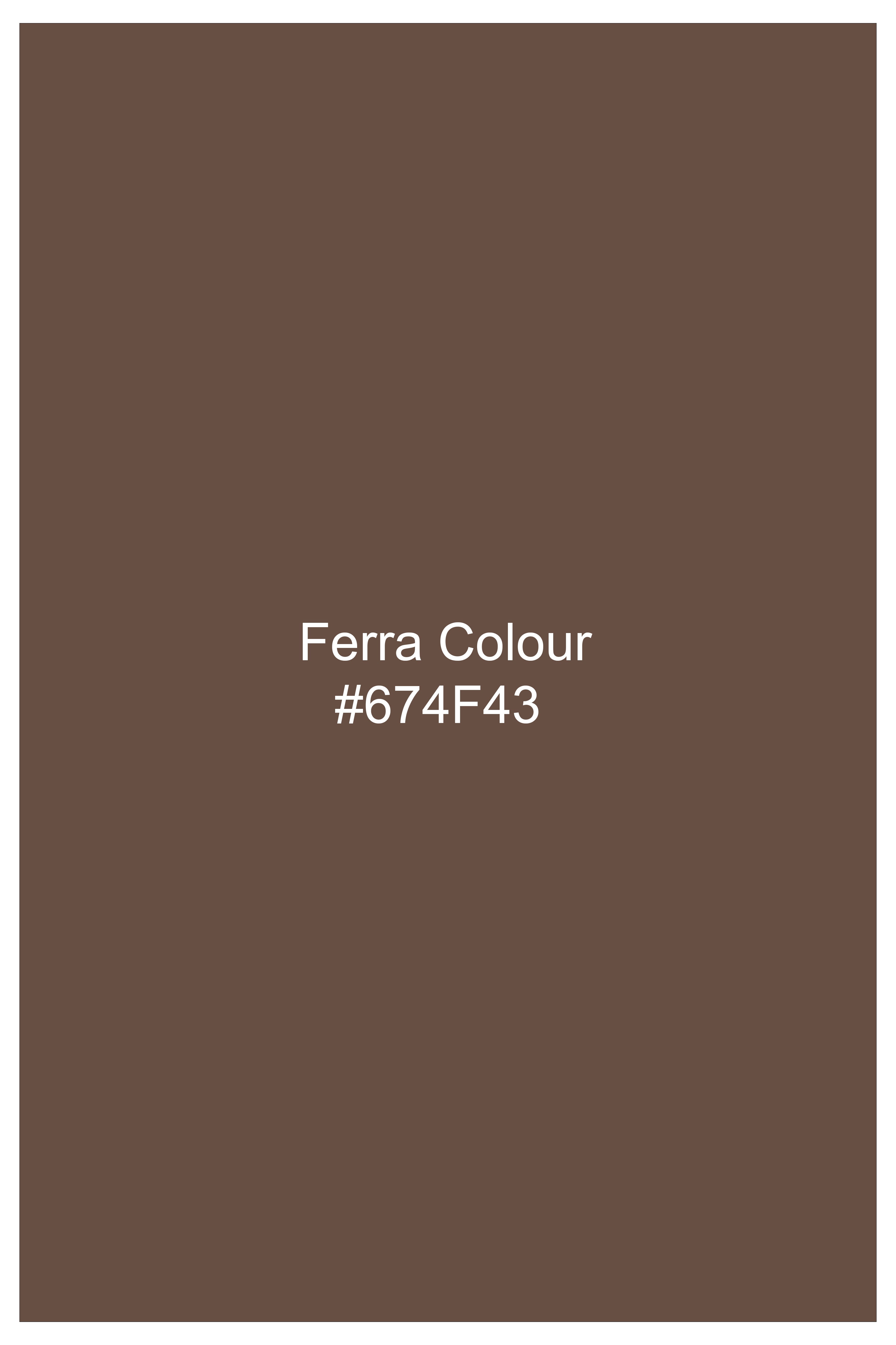 Terraro Ferra Brown Subtle Sheen Super Soft Premium Cotton Tuxedo Dress Shirt