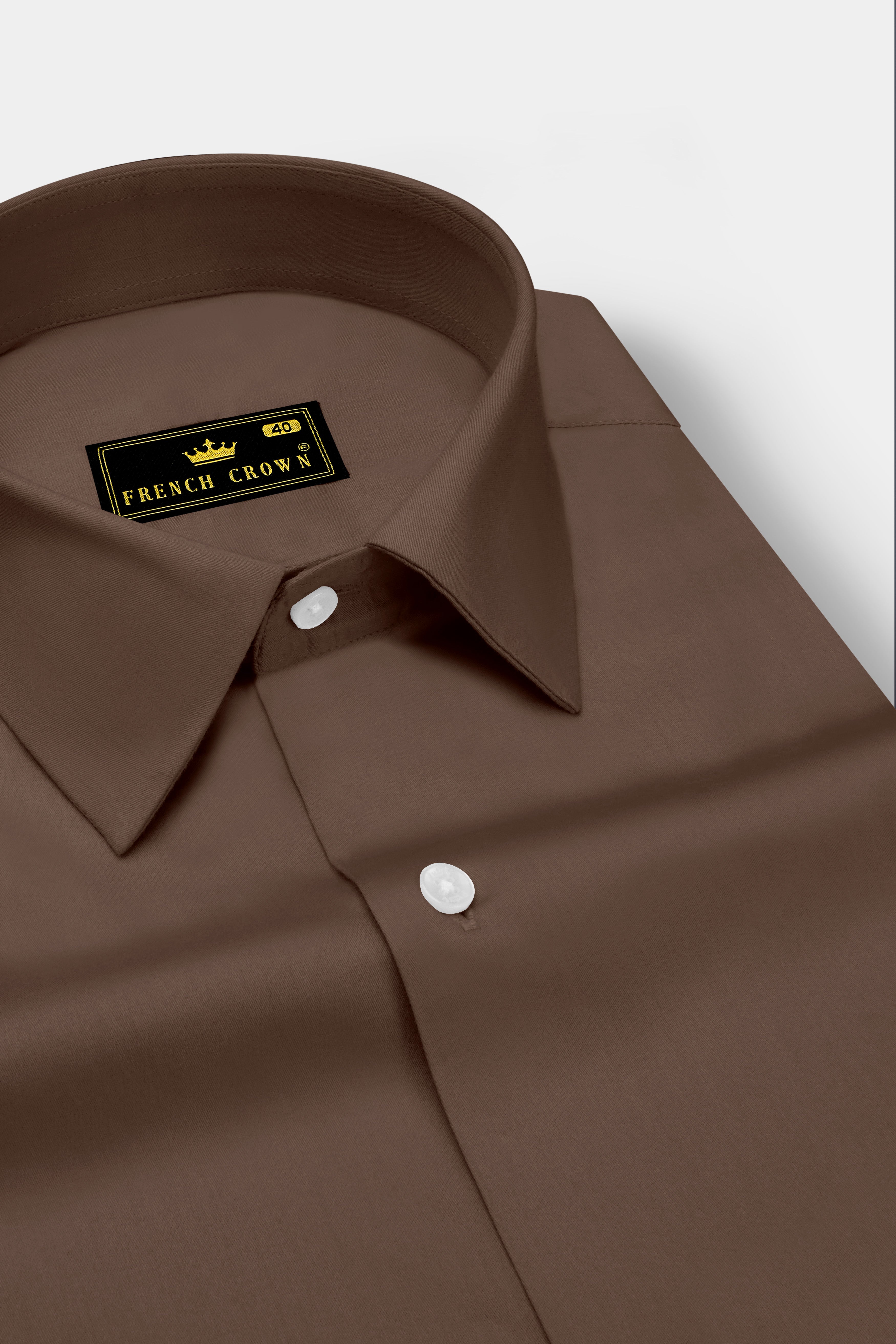 Terraro Ferra Brown Subtle Sheen Super Soft Premium Cotton Dress Shirt