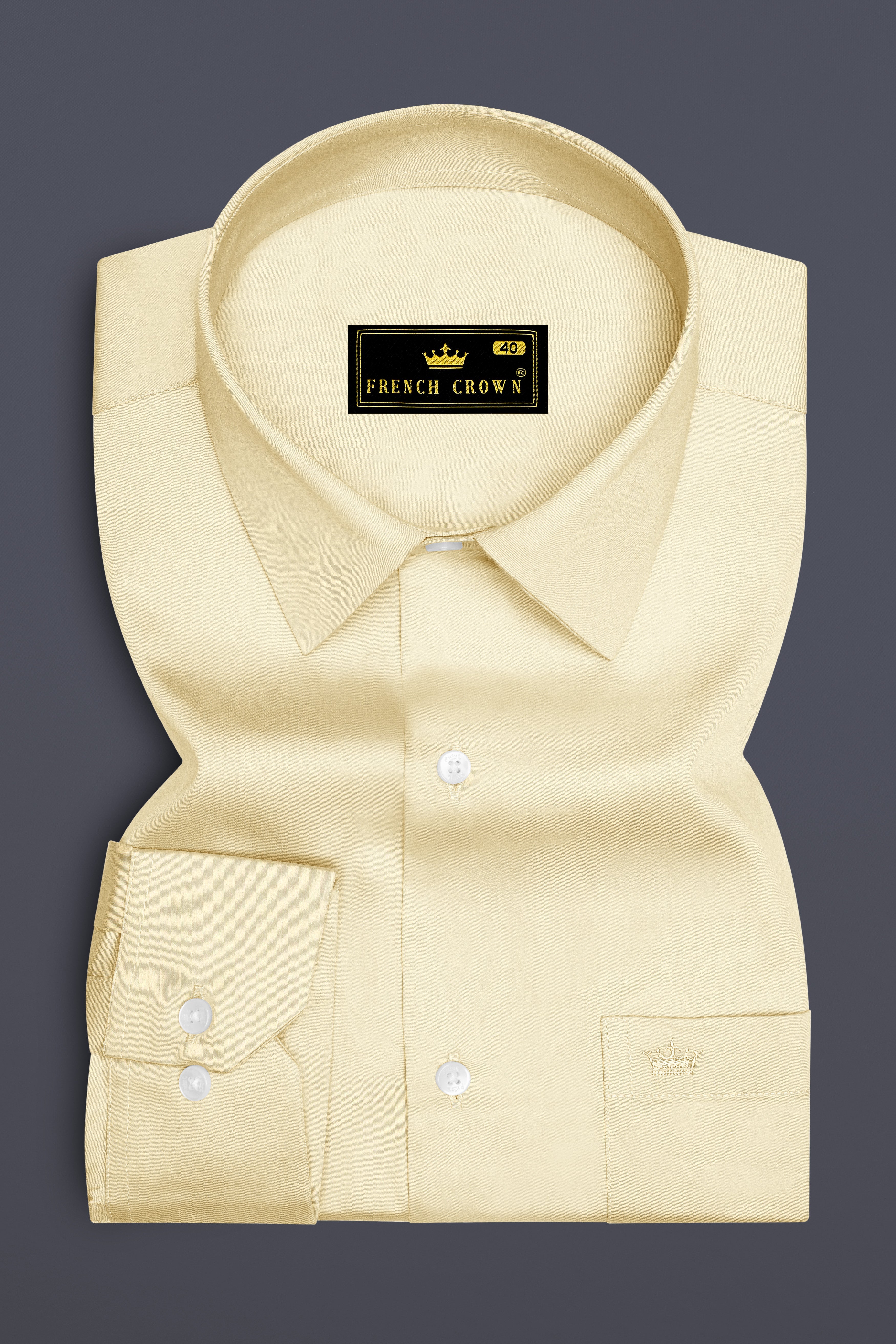 Ivoro Almond Cream Subtle Sheen Super Soft Premium Cotton Dress Shirt