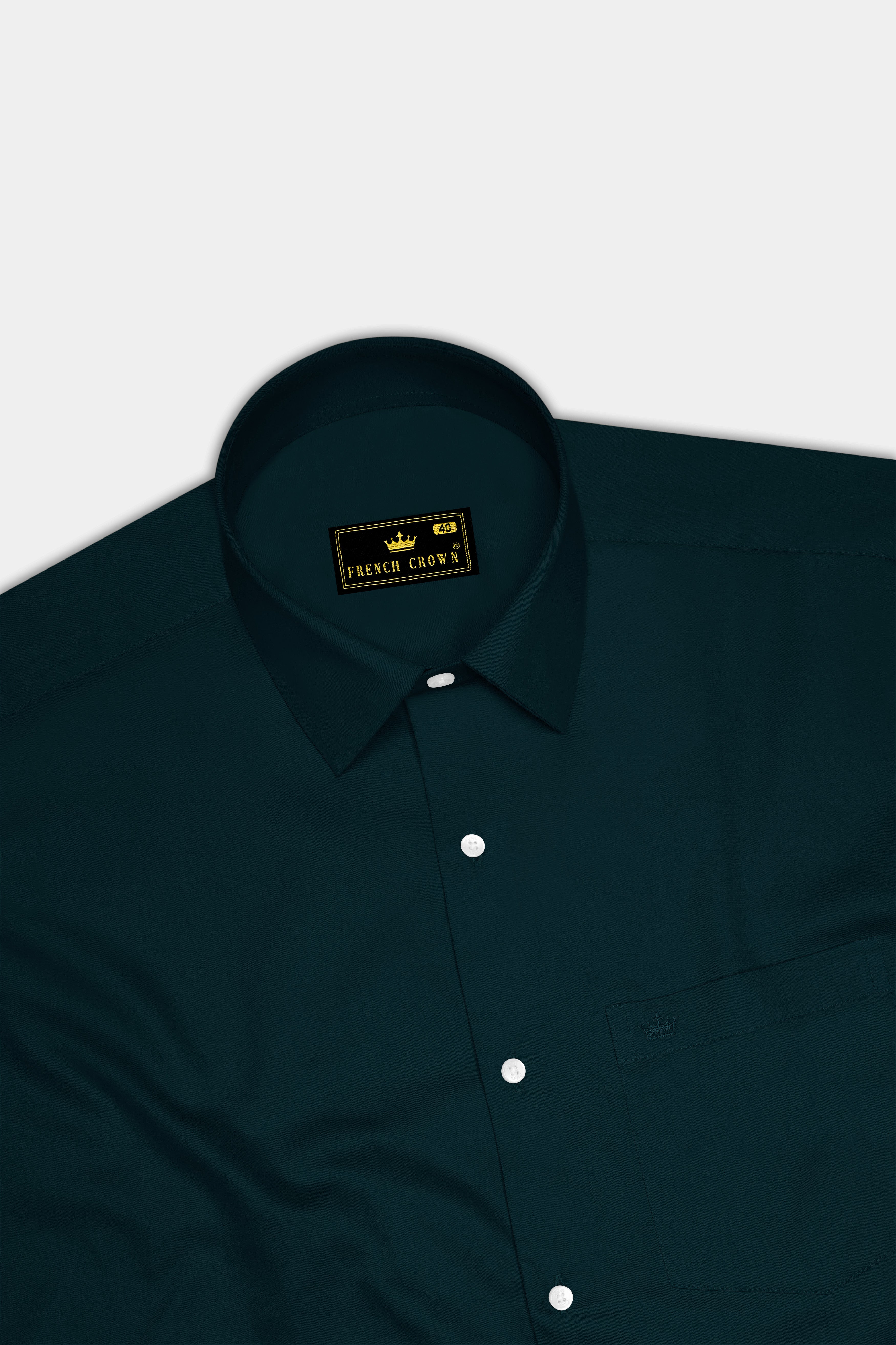 Olvoro Burnham Green Subtle Sheen Super Soft Premium Cotton Dress Shirt