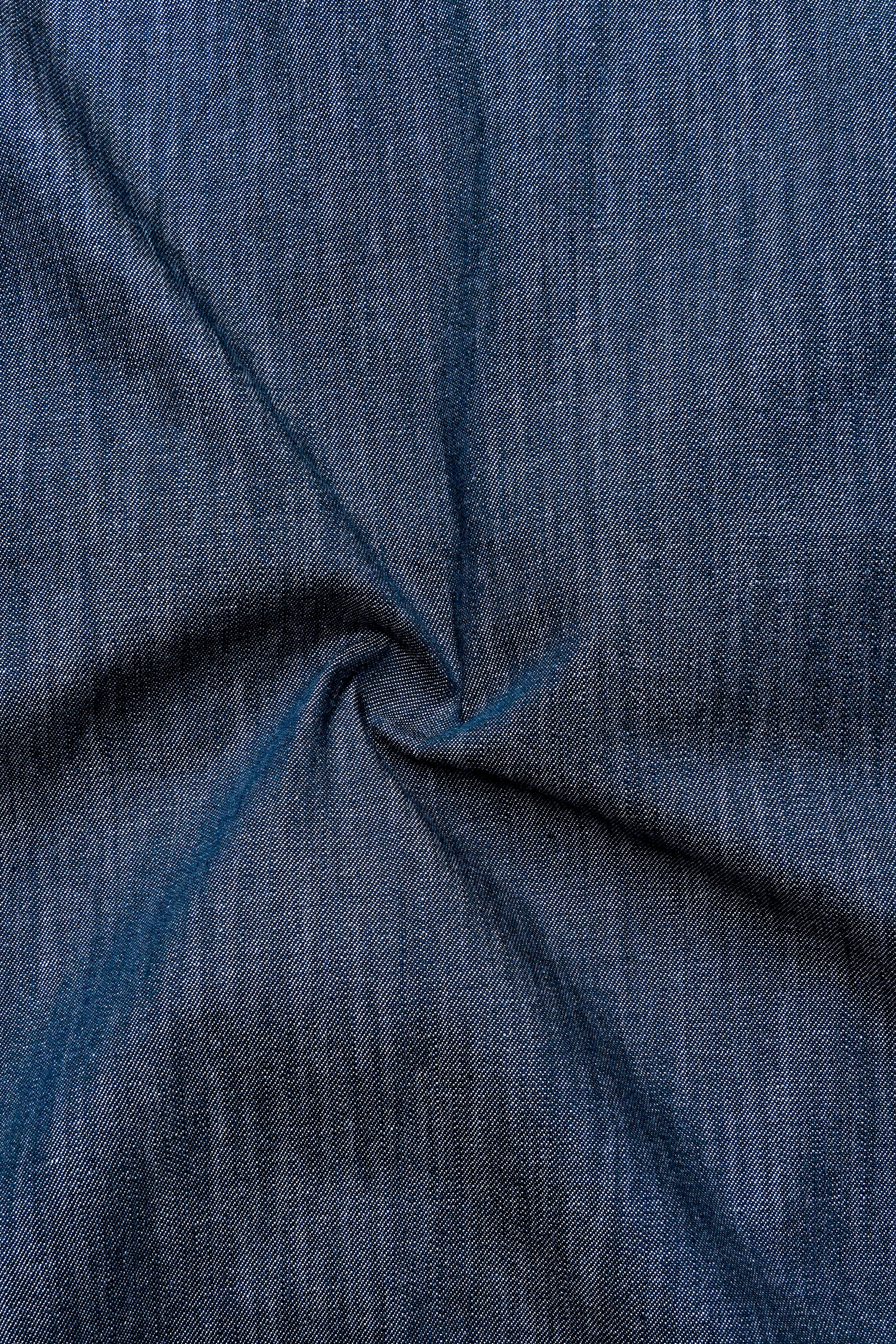 Ventoro Pickled Blue Textured Denim Super Soft Premium Cotton Casual Kurta Shirt