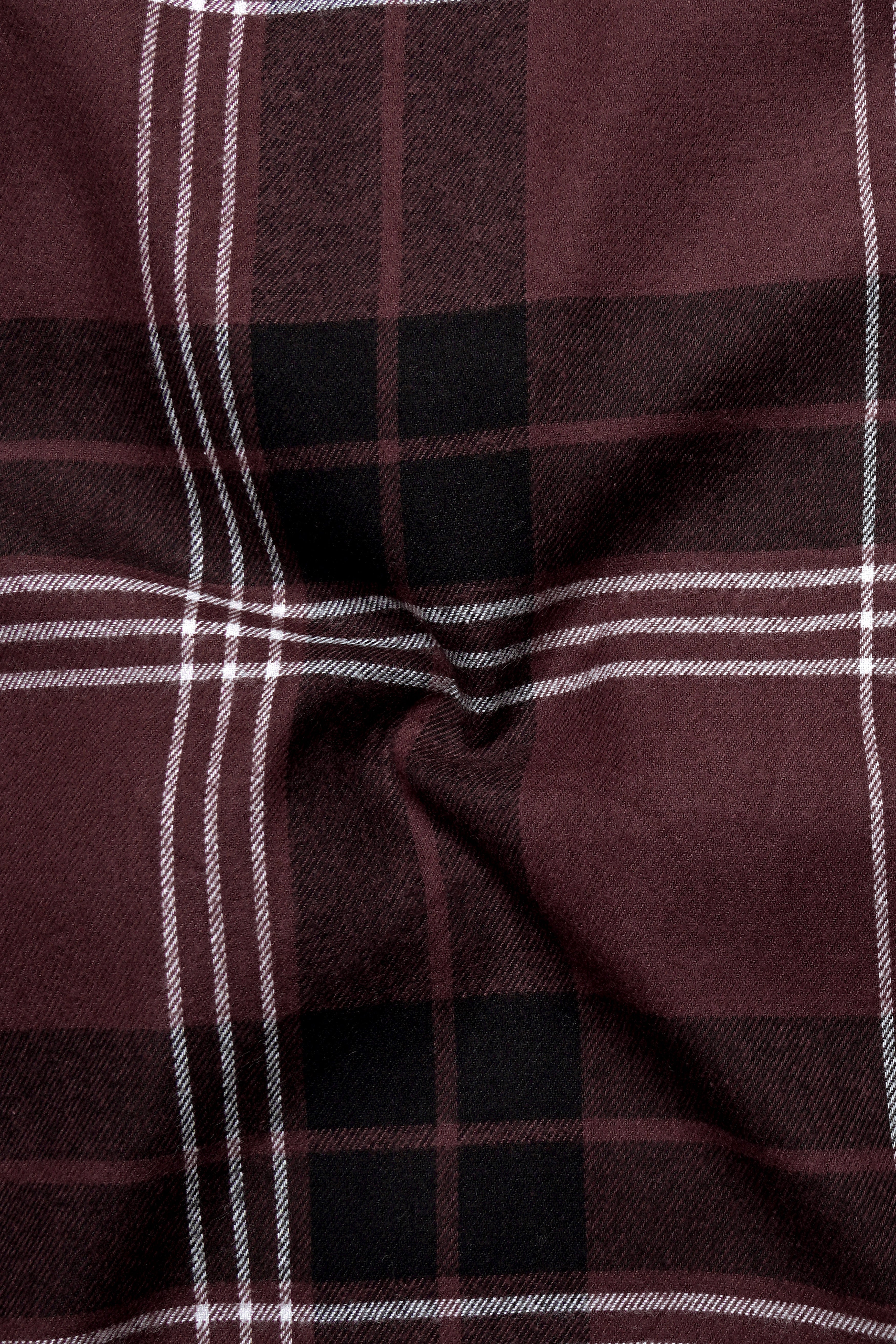 Umbero Crater Brown Plaid Flannel Premium Cotton Casual Shirt