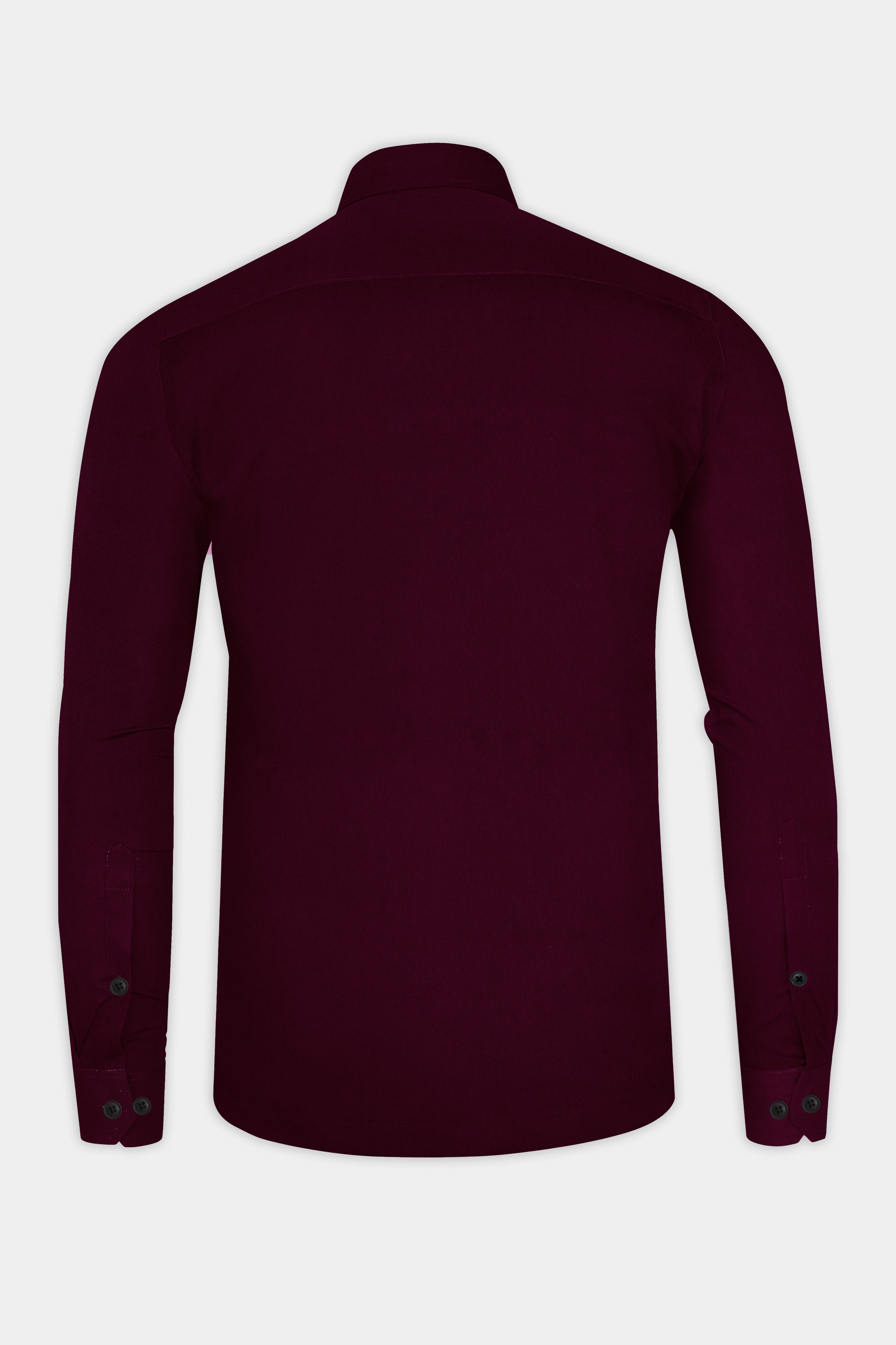 Vinoro Sepia Maroon Textured Heavyweight Flannel Premium Cotton Casual Designer Overshirt/shacket