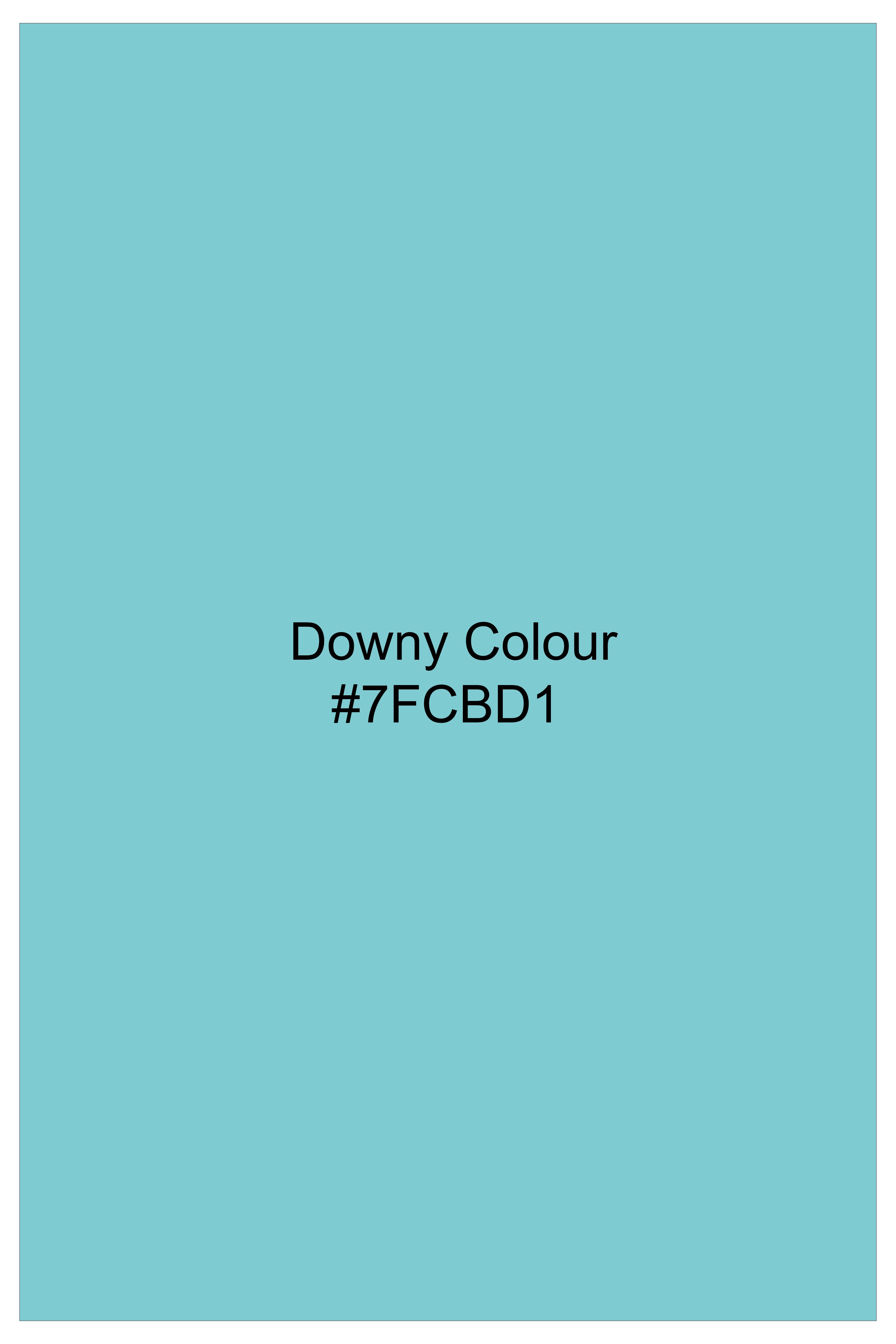 Azure-Downy Blue Subtle Sheen Super Soft Premium Cotton Mandarin Dress Shirt