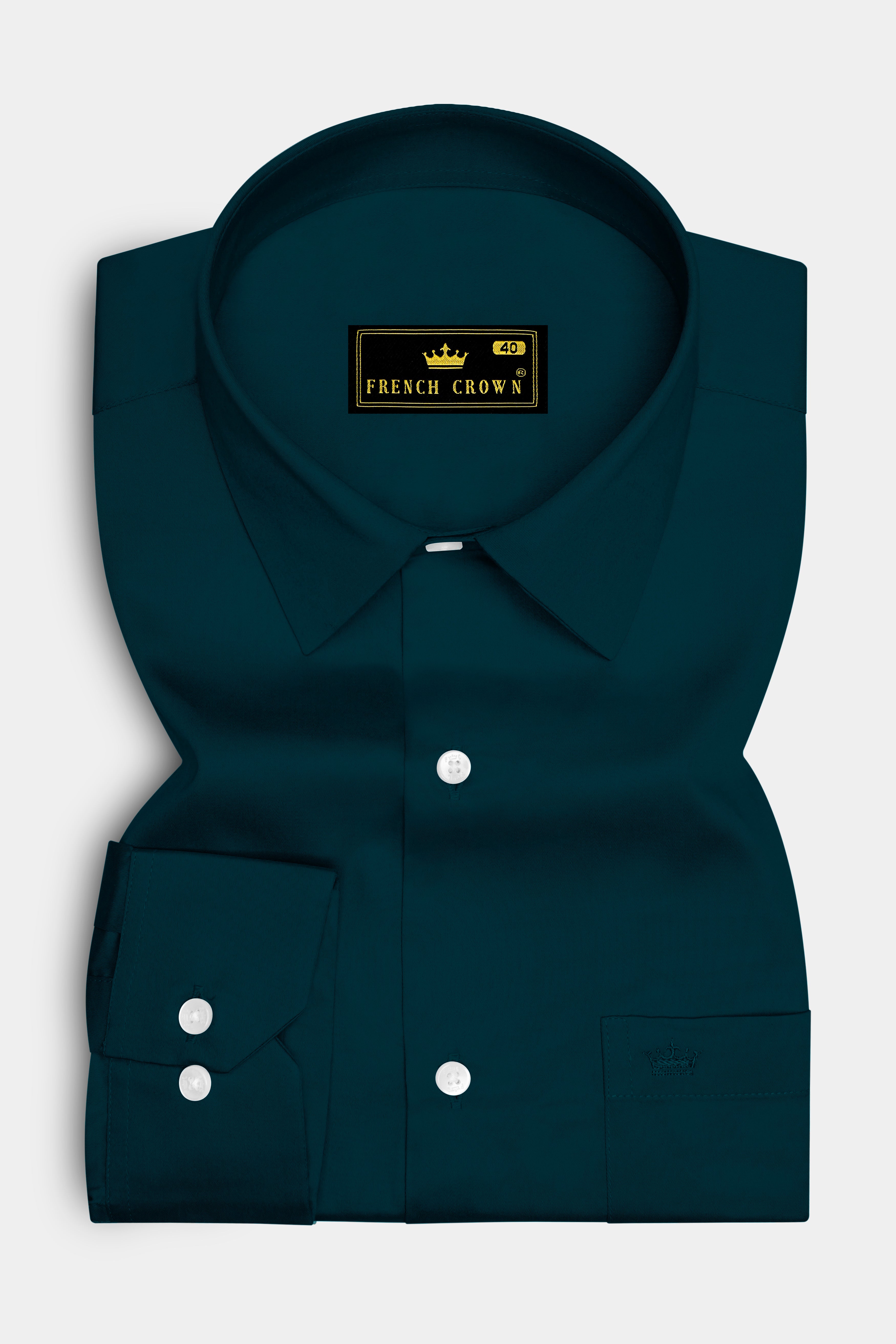 Luminor-Firefly Blue Subtle Sheen Super Soft Premium Cotton Dress Shirt