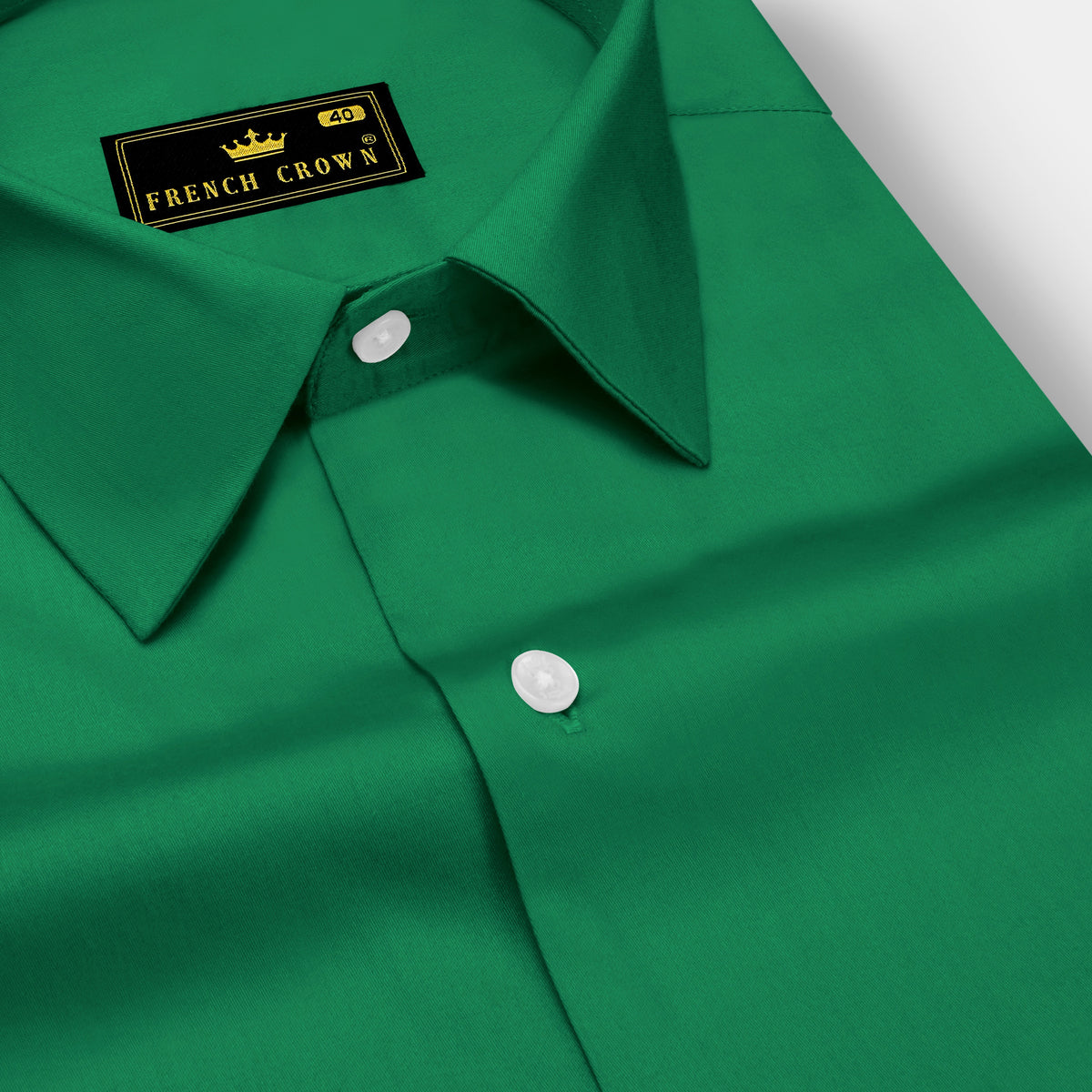 Emeron-Jewel Green Plain Solid Formal Premium Cotton Shirt For Men