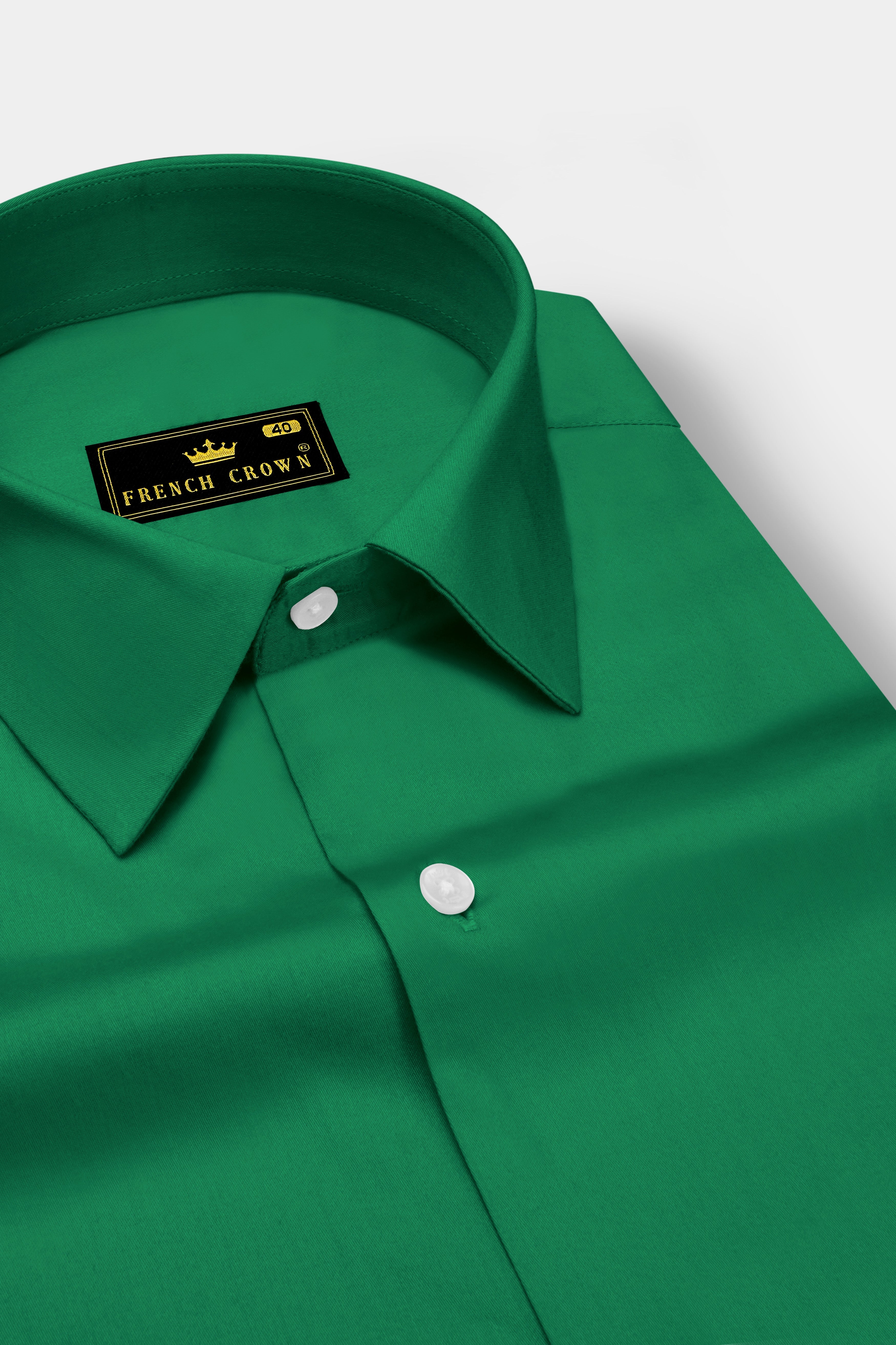 Emeron-Jewel Green Subtle Sheen Super Soft Premium Cotton Dress Shirt
