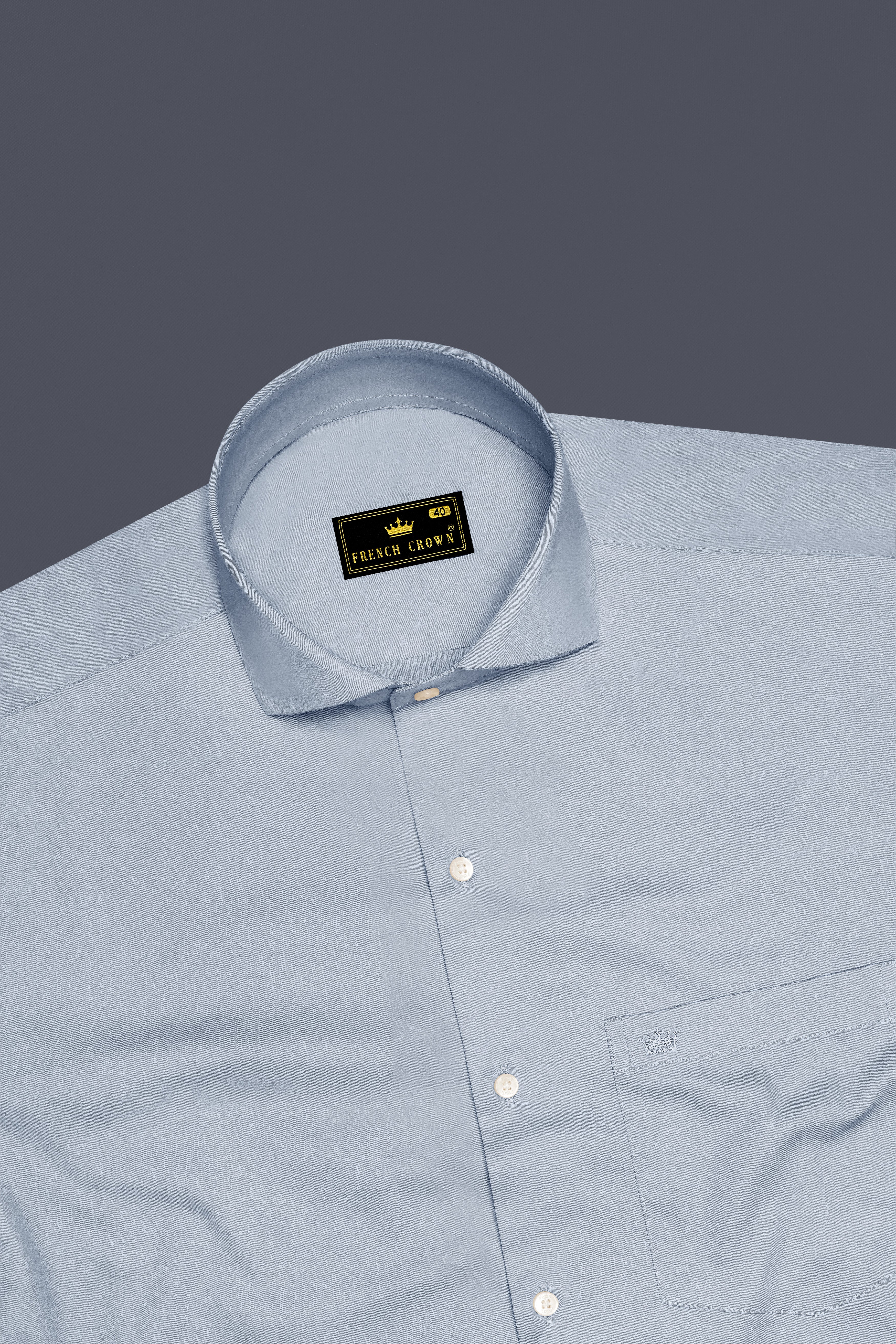 Aurecad-Cadet Gray Subtle Sheen Super Soft Premium Cotton Cut Away Collar Dress Shirt