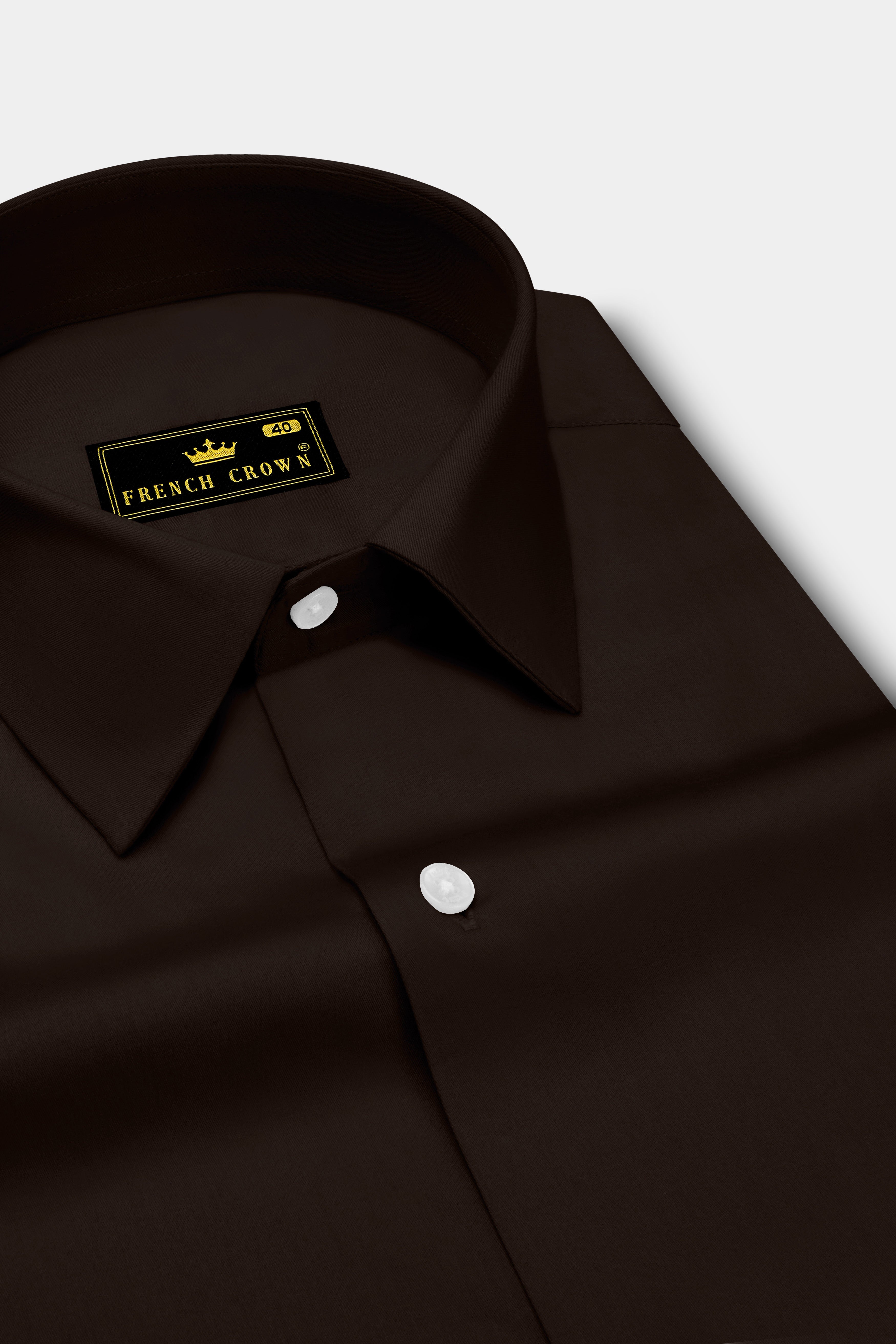 Umbero-Eternity Brown Subtle Sheen Super Soft Premium Cotton Dress Shirt