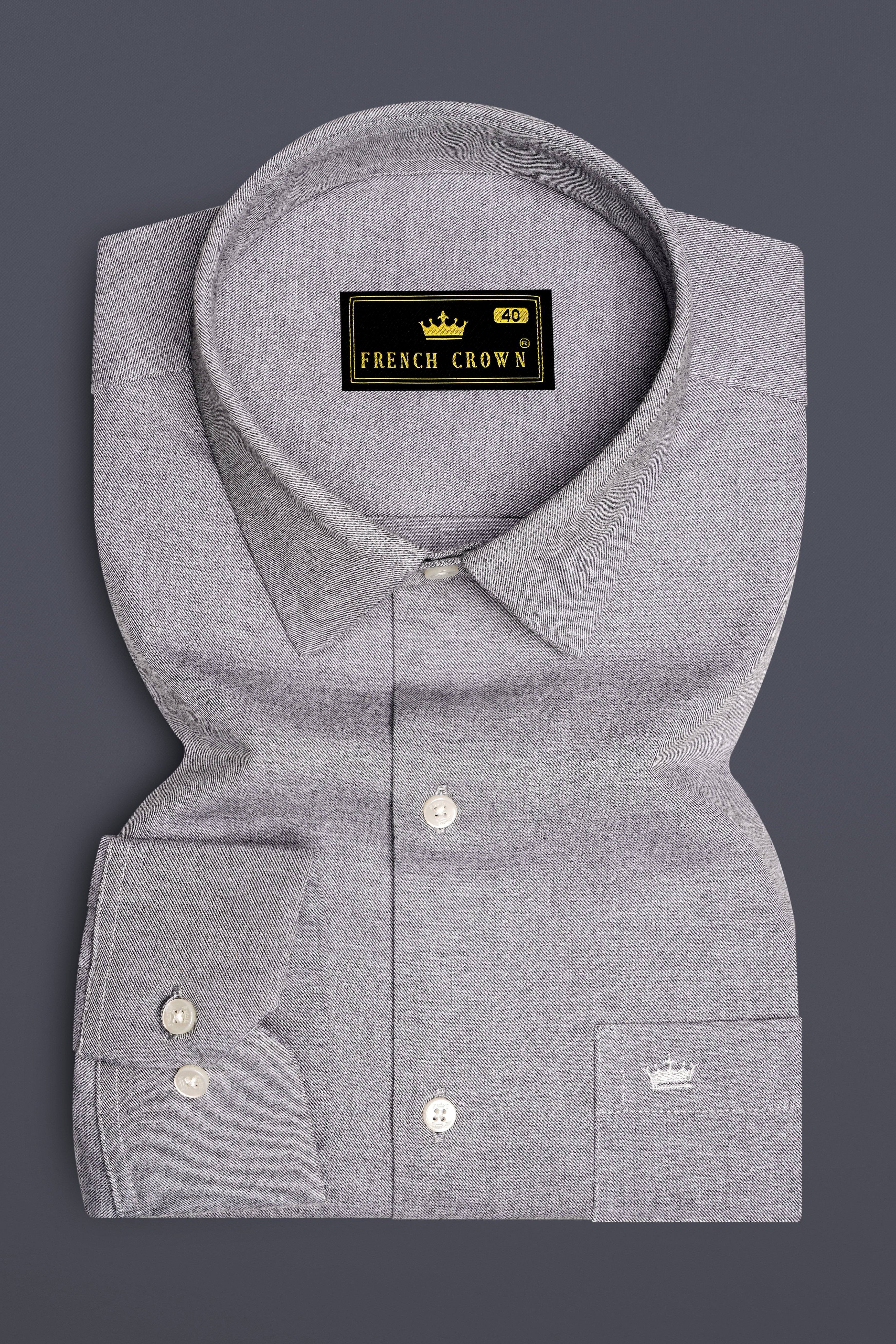 Grisport-Harbor Gray Textured Twill Premium Cotton Dress Shirt 14359-38, 14359-H-38, 14359-39, 14359-H-39, 14359-40, 14359-H-40, 14359-42, 14359-H-42, 14359-44, 14359-H-44, 14359-46, 14359-H-46, 14359-48, 14359-H-48, 14359-50, 14359-H-50, 14359-52, 14359-H-52
