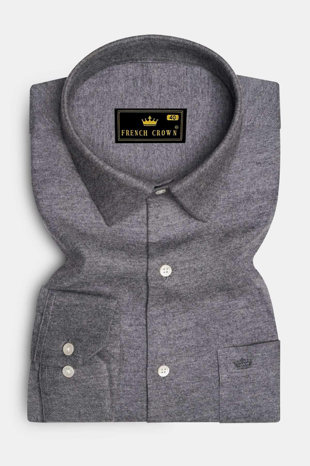 Velterra-Ironside Gray Textured Flannel Premium Cotton Casual Shirt 14361-38, 14361-H-38, 14361-39, 14361-H-39, 14361-40, 14361-H-40, 14361-42, 14361-H-42, 14361-44, 14361-H-44, 14361-46, 14361-H-46, 14361-48, 14361-H-48, 14361-50, 14361-H-50, 14361-52, 14361-H-52
