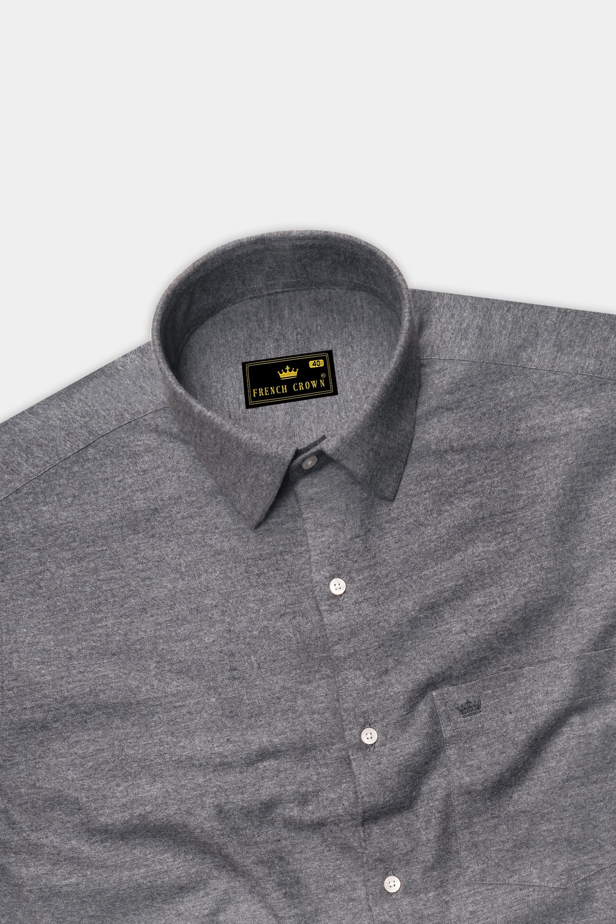 Velterra-Ironside Gray Textured Flannel Premium Cotton Casual Shirt 14361-38, 14361-H-38, 14361-39, 14361-H-39, 14361-40, 14361-H-40, 14361-42, 14361-H-42, 14361-44, 14361-H-44, 14361-46, 14361-H-46, 14361-48, 14361-H-48, 14361-50, 14361-H-50, 14361-52, 14361-H-52
