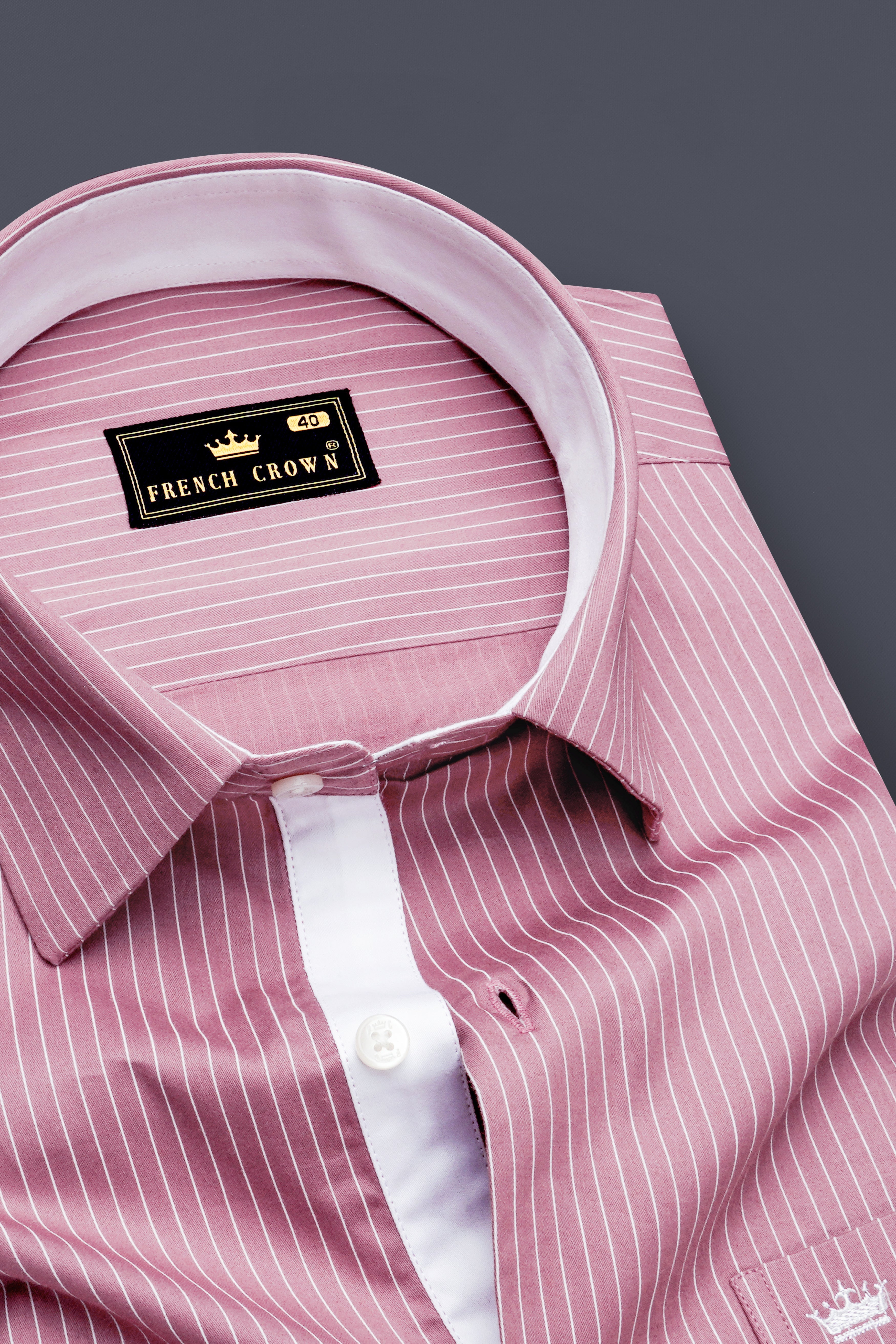 Blush-Bazaar Pink Pin Striped Subtle Sheen Soft Premium Cotton Dress Shirt
