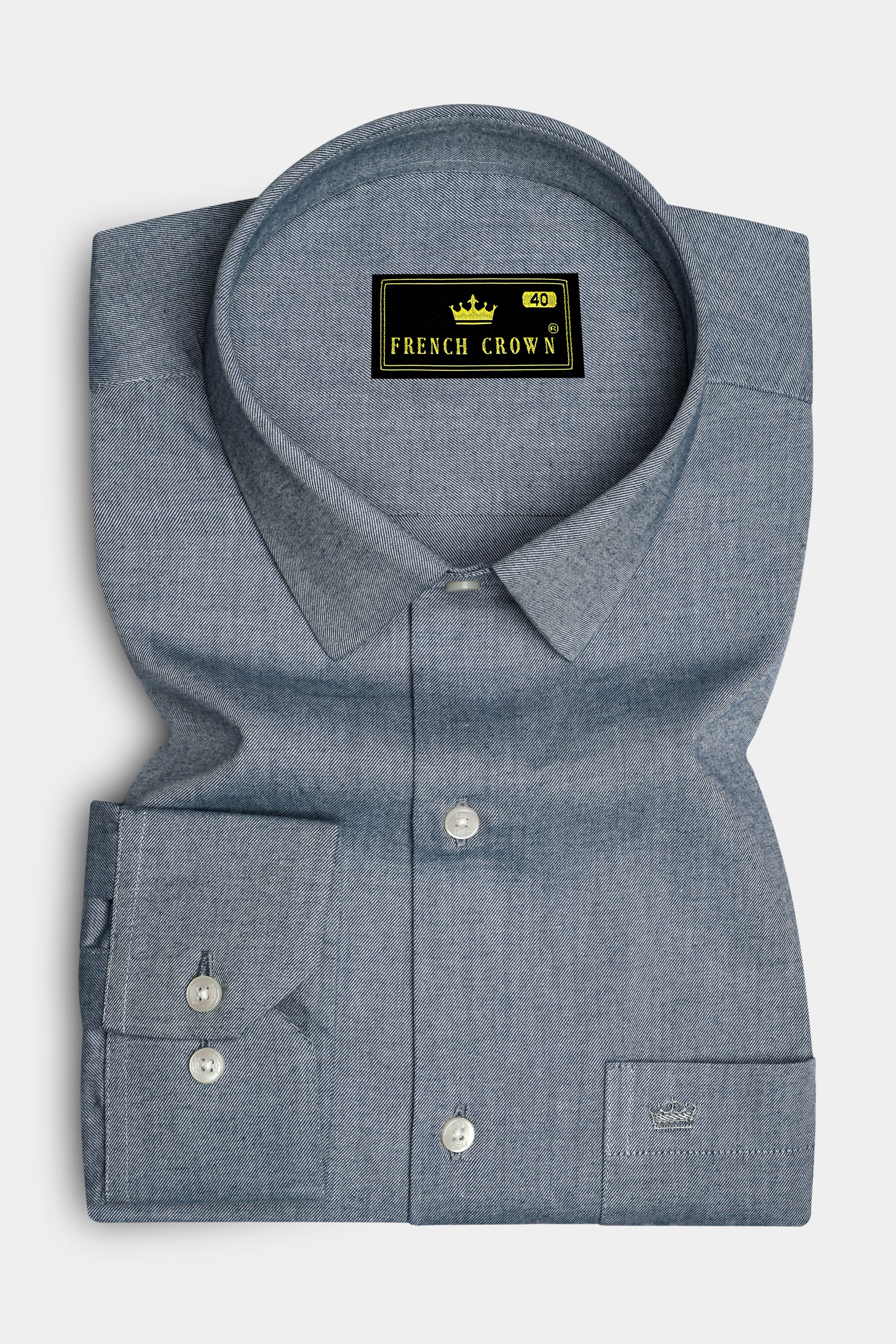 Griselon-Oslo Gray Textured Twill Premium Cotton Dress Shirt 14366-38, 14366-H-38, 14366-39, 14366-H-39, 14366-40, 14366-H-40, 14366-42, 14366-H-42, 14366-44, 14366-H-44, 14366-46, 14366-H-46, 14366-48, 14366-H-48, 14366-50, 14366-H-50, 14366-52, 14366-H-52
