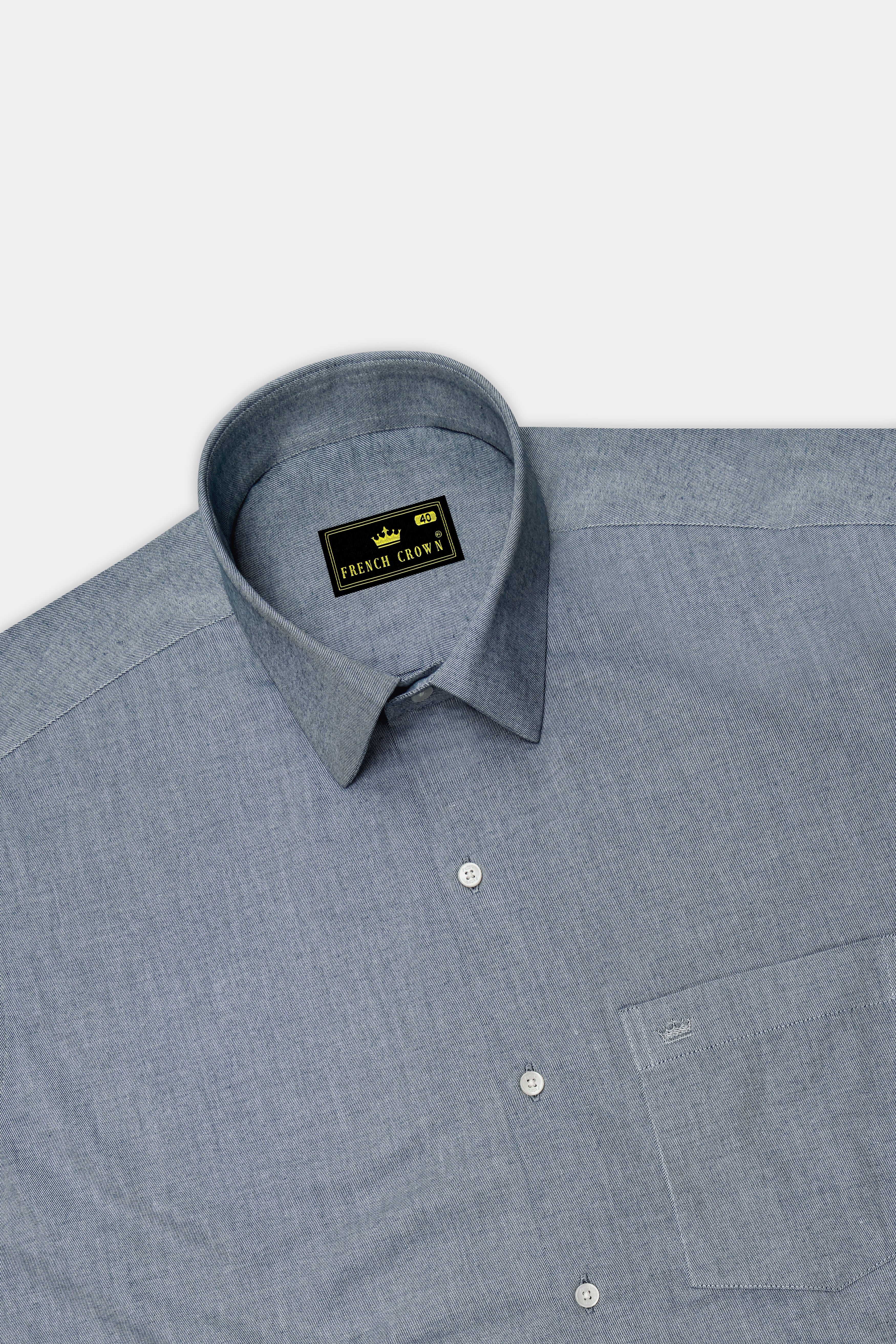 Griselon-Oslo Gray Textured Twill Premium Cotton Dress Shirt 14366-38, 14366-H-38, 14366-39, 14366-H-39, 14366-40, 14366-H-40, 14366-42, 14366-H-42, 14366-44, 14366-H-44, 14366-46, 14366-H-46, 14366-48, 14366-H-48, 14366-50, 14366-H-50, 14366-52, 14366-H-52
