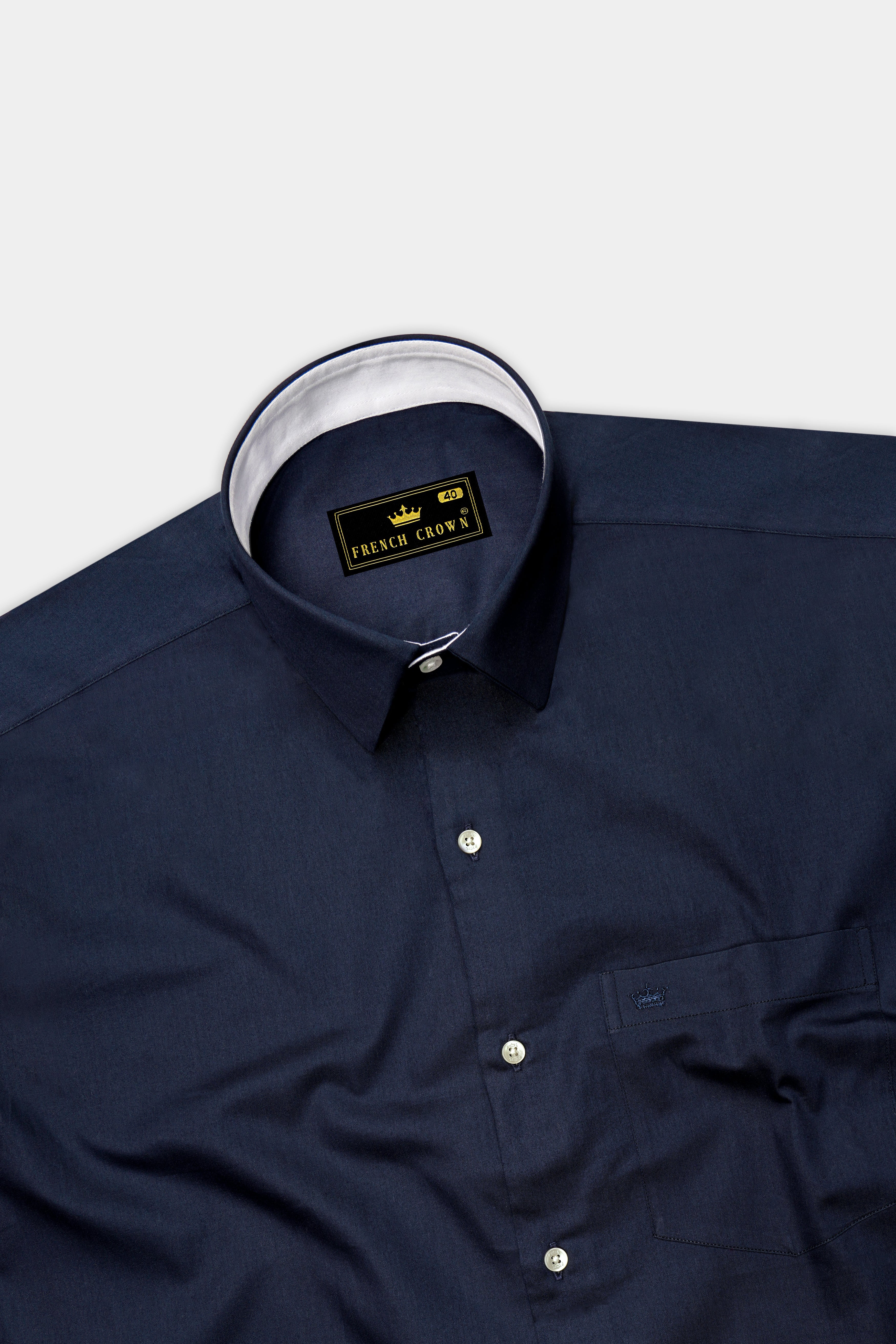 Bleunoir-Midnight Blue Subtle Sheen Super Soft Premium Dress Shirt