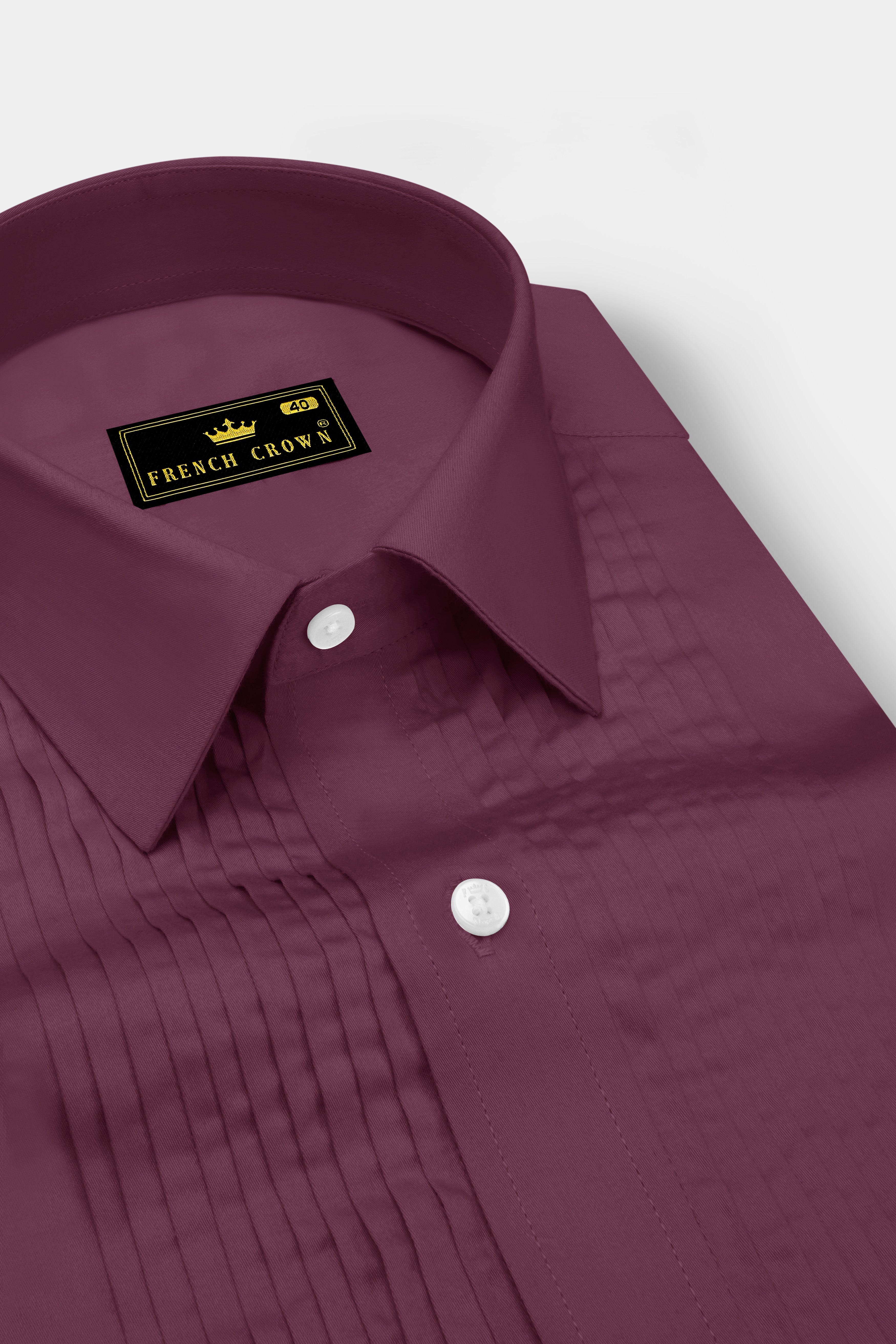 Auretus-Tuscan Pink Subtle Sheen Super Soft Premium Cotton Tuxedo Dress Shirt