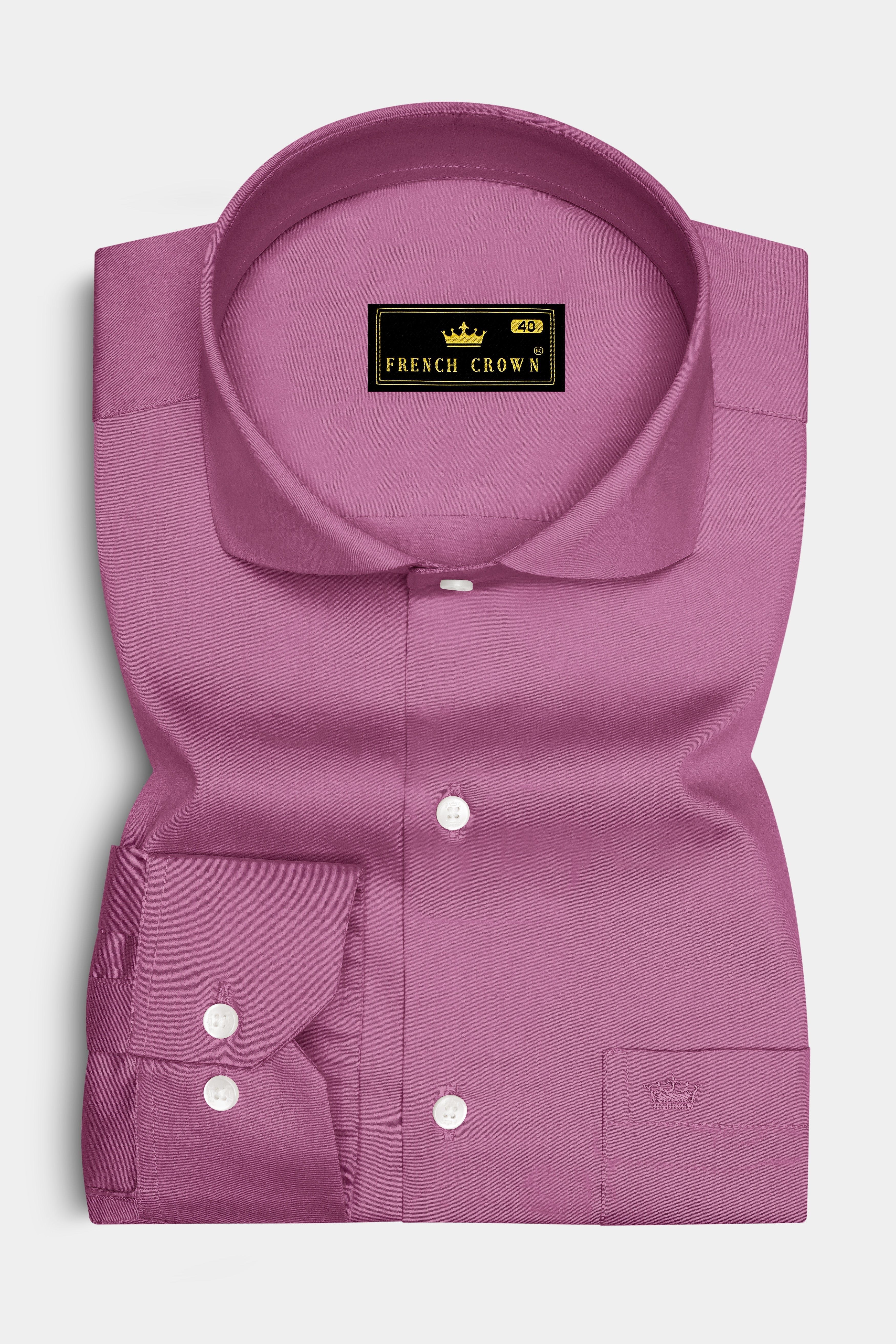 Rosavelle-Tapestry Pink Subtle Sheen Super Soft Premium Cotton Cut Away Collar Dress Shirt