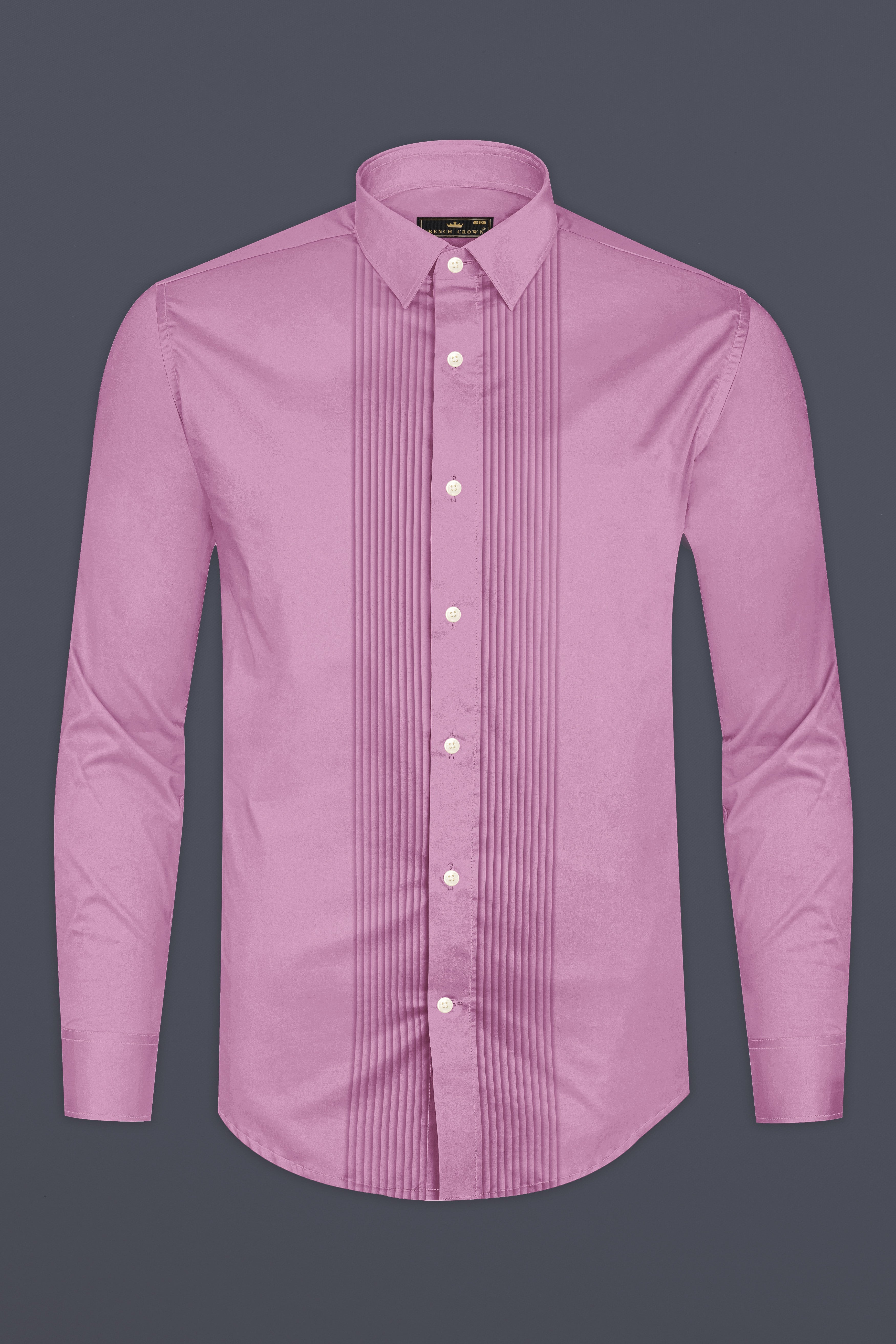 Blushoro-Viola Pink Subtle Sheen Super Soft Premium Cotton Tuxedo Dress Shirt