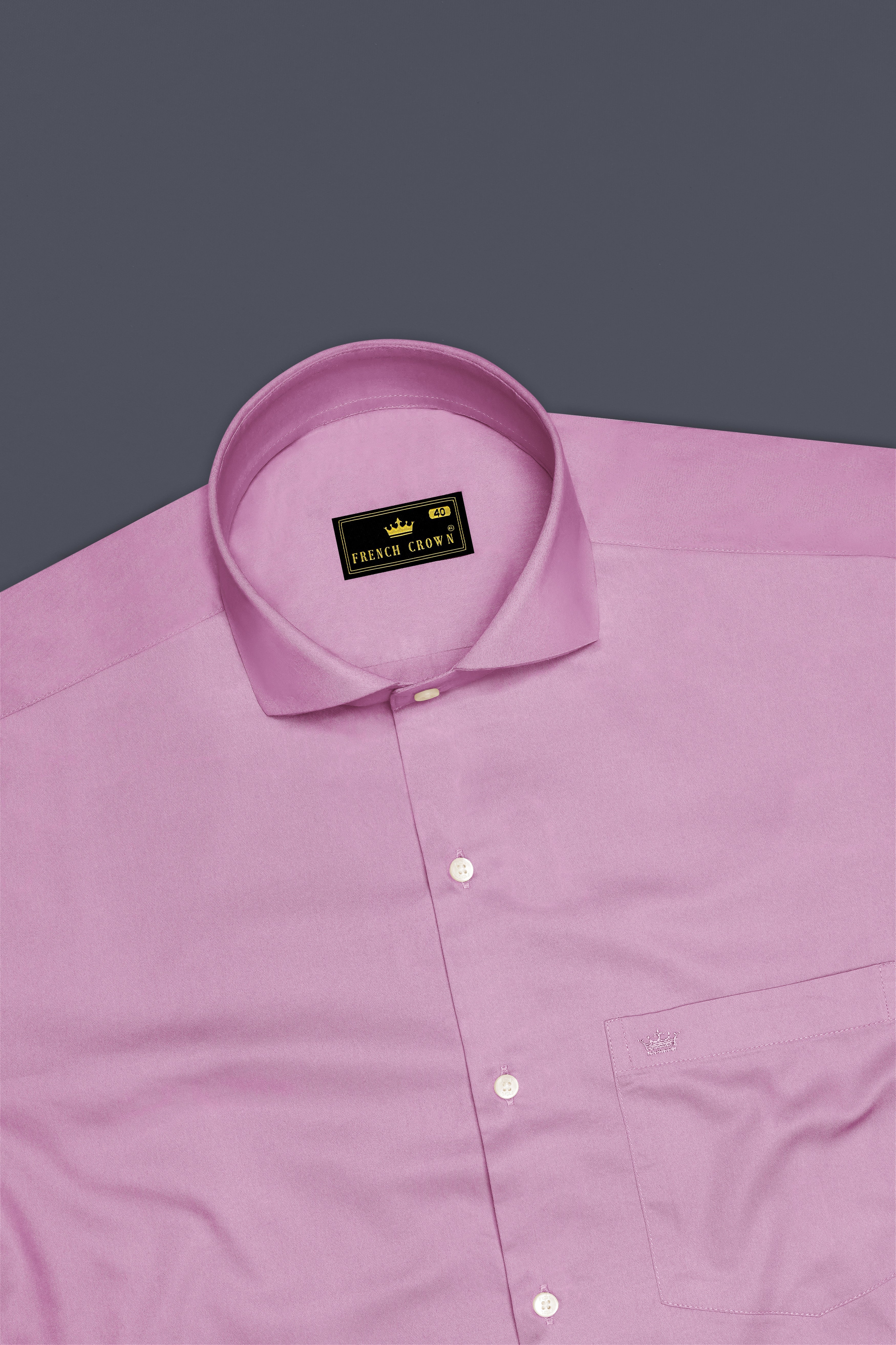 Blushoro-Viola Pink Subtle Sheen Super Soft Premium Cotton Cut Away Collar Dress Shirt