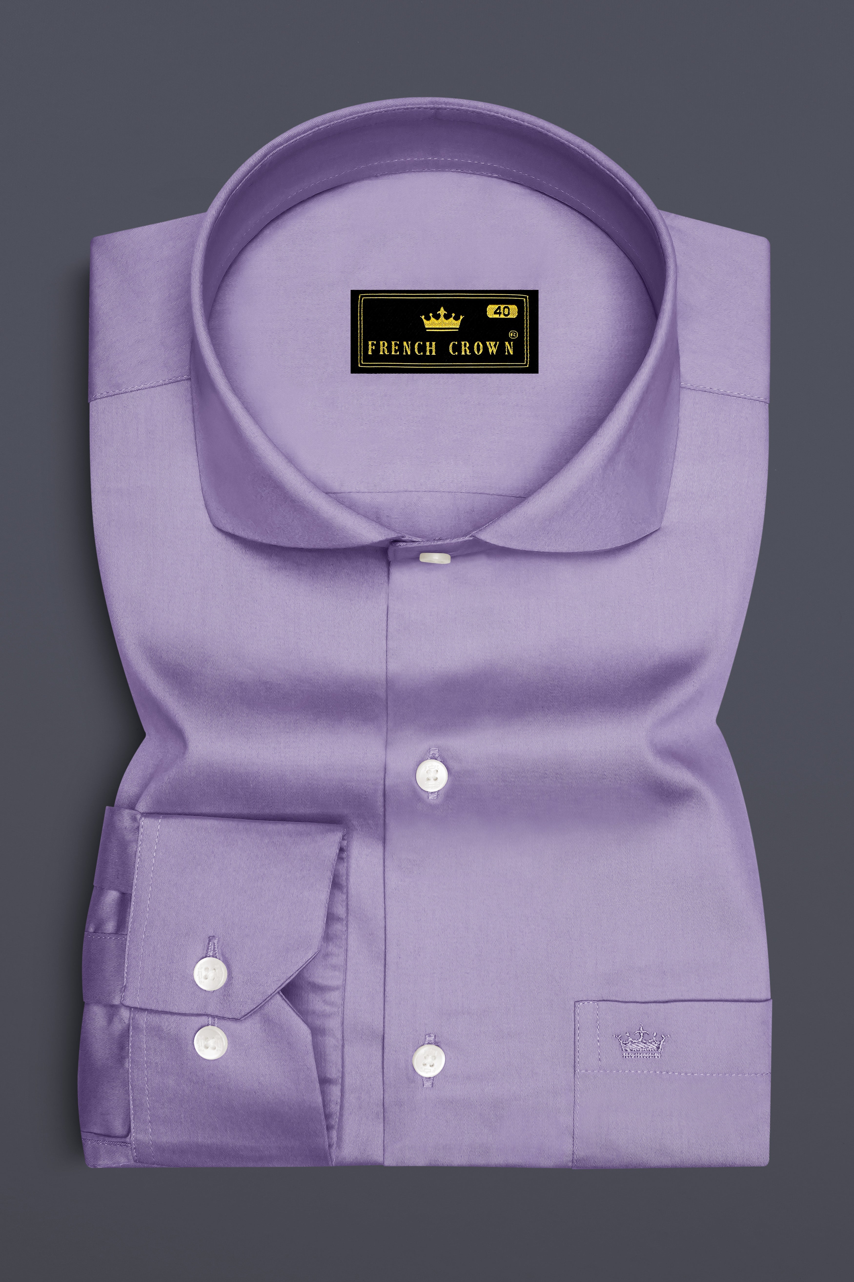 Lavero-Pastel Purple Subtle Sheen Super Soft Premium Cotton Cut Away Collar Dress Shirt